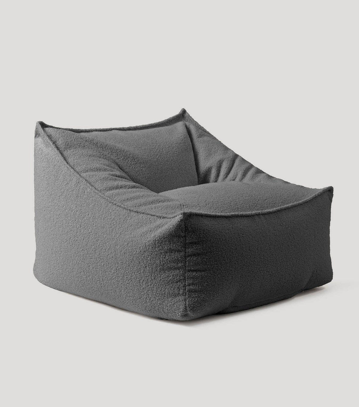 'Snug' pouf géant en Bouclé, fauteuil avec accoudoirs, fauteuil de lecture