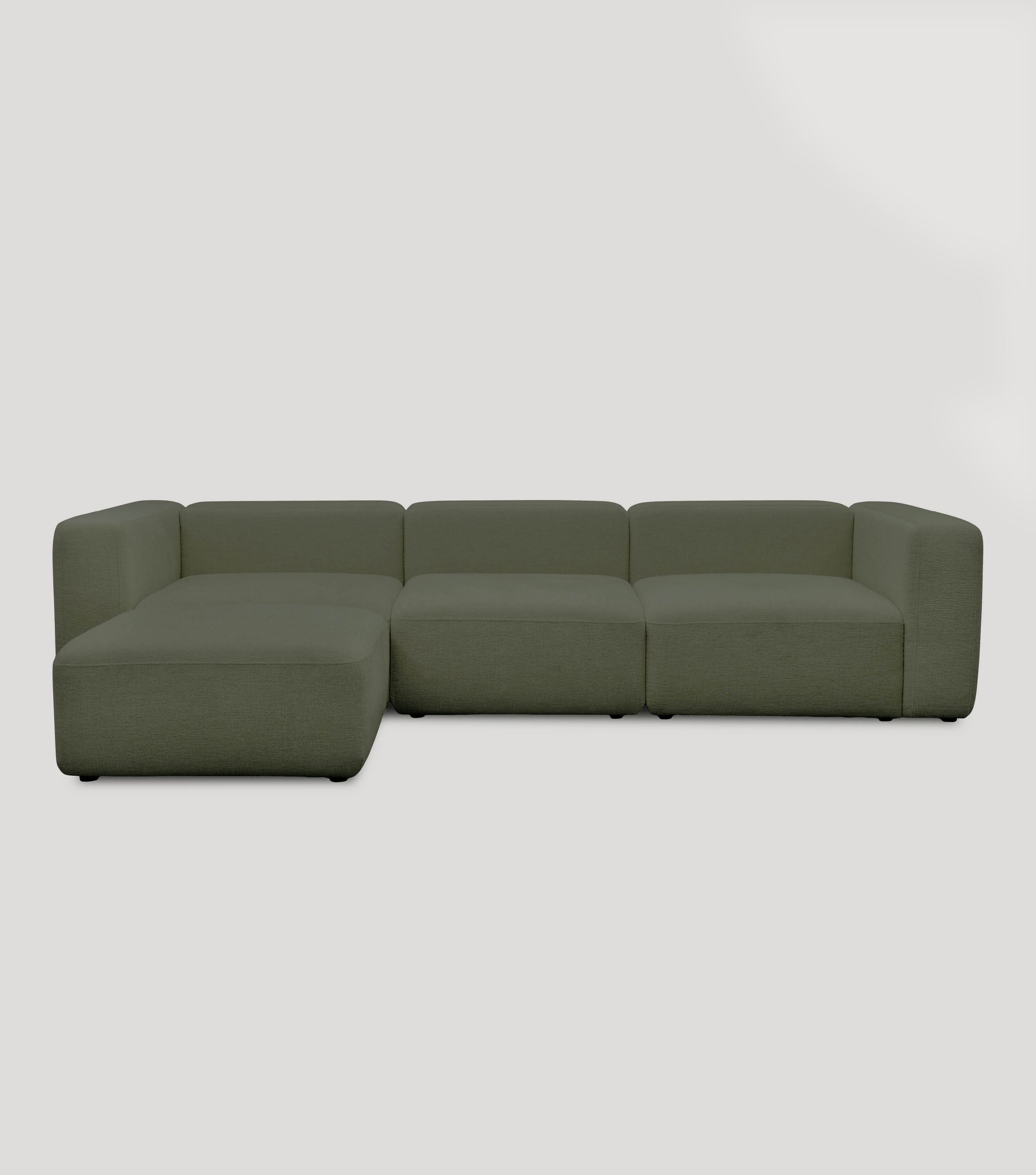 4-Sitzer Sofa mit Hocker 'Cubo' Sofa mit Hocker Bigsofa 4-Sitzer Cord Sofa 'Cubo'