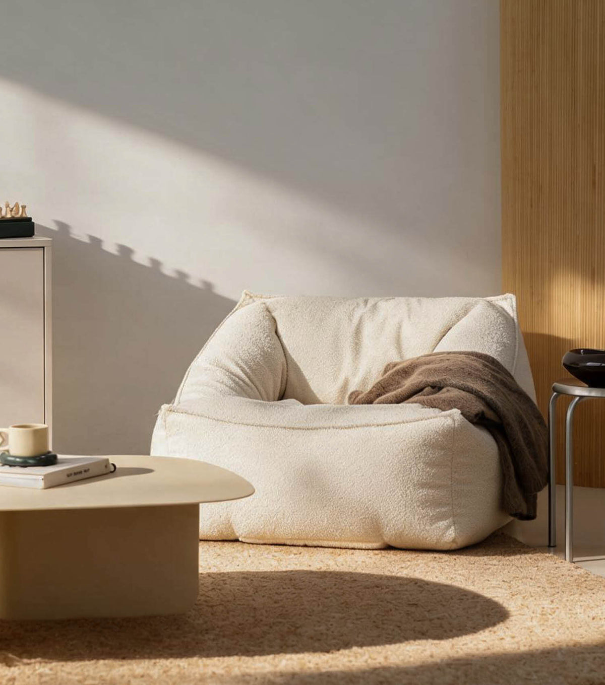 'Snug' Bouclé pouf géant fauteuil fauteuil de lecture