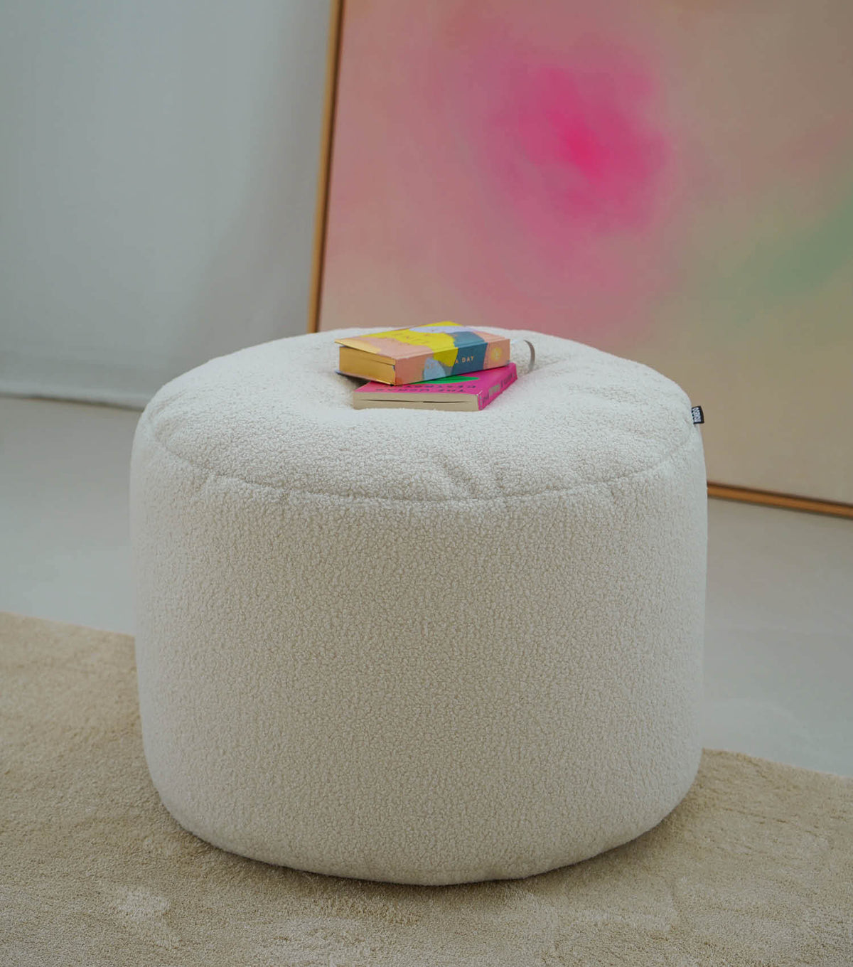 mokebo® 'Mochi' Bouclé Pouf Sitzhocker Fußhocker Beistelltisch