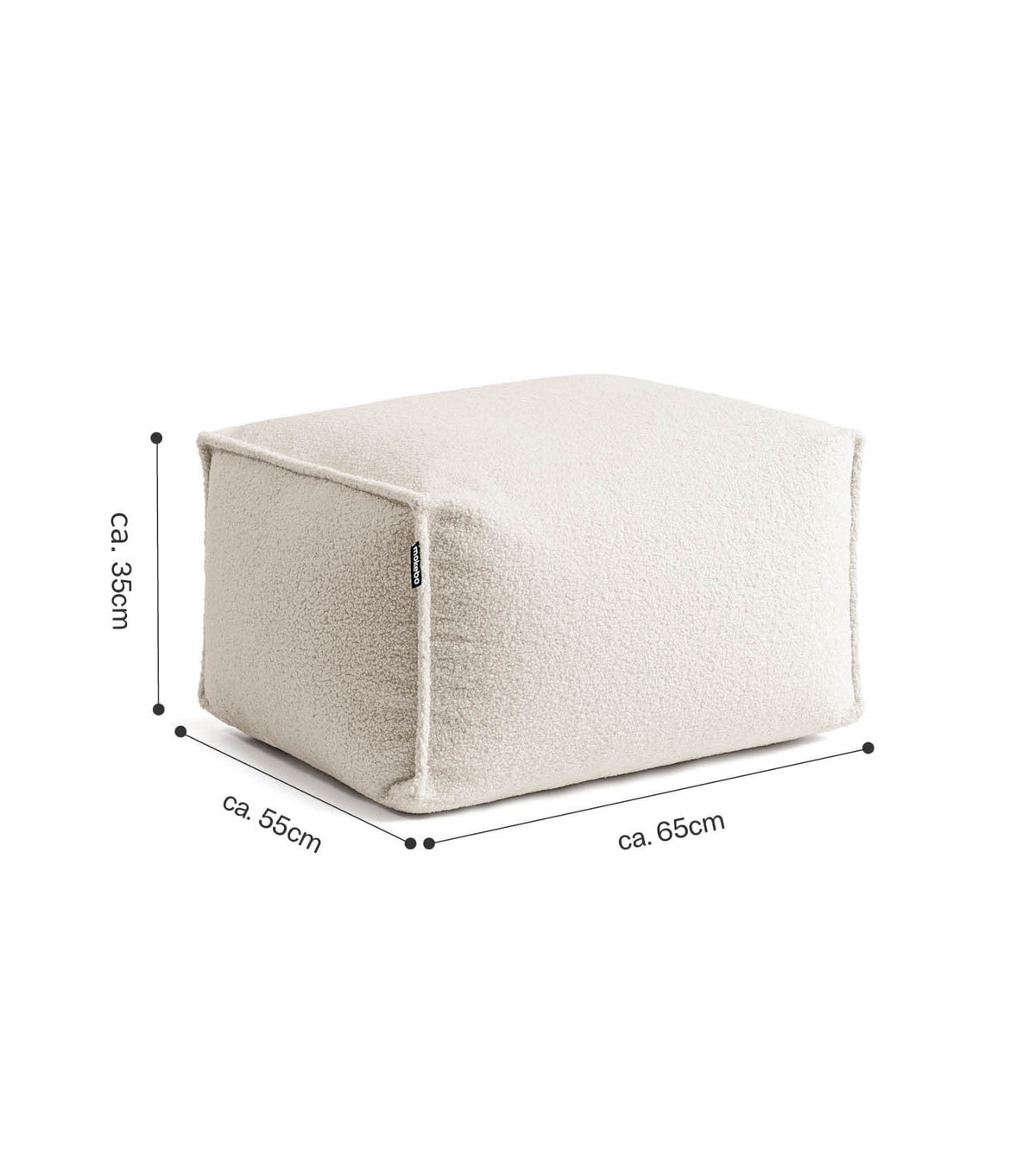 mokebo® 'Block' Bouclé poef hocker voetenbankje vloerkussen