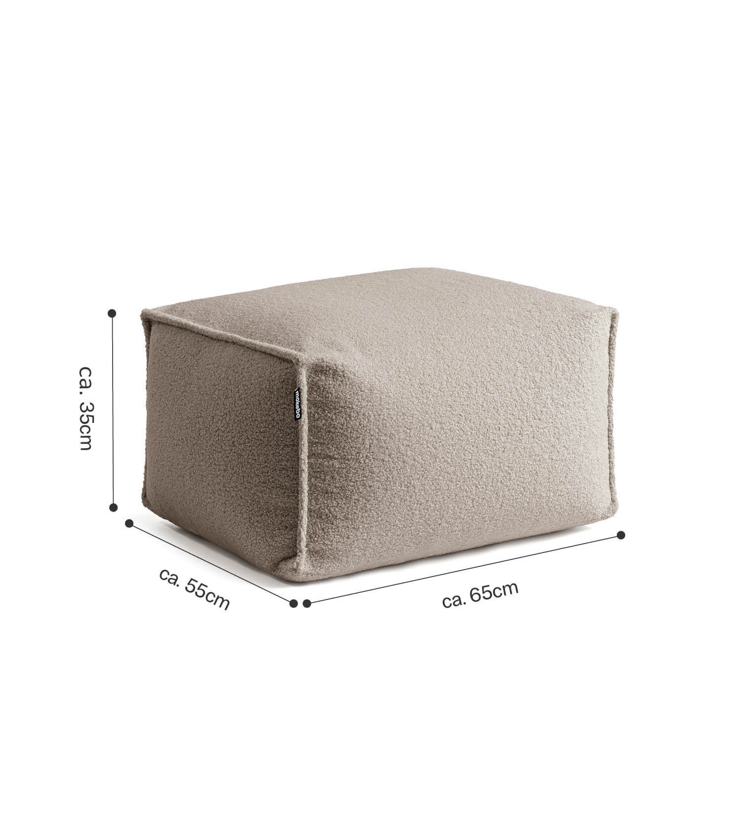 mokebo® 'Block' Bouclé Pouf Hocker Sitzhocker Bodenkissen