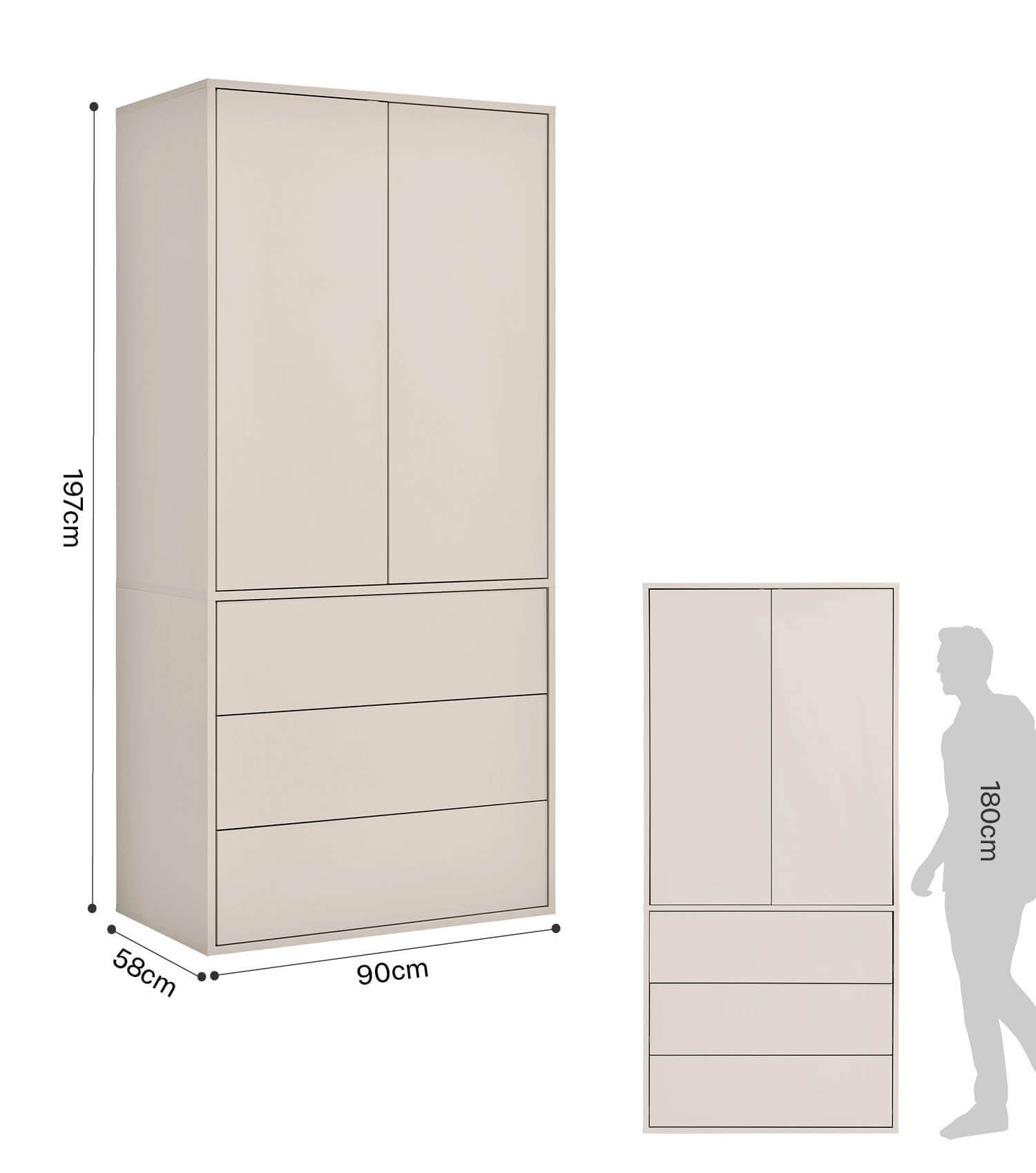 Kleiderschrank 'Robe' Schlafzimmerschrank Garderobe Flurschrank