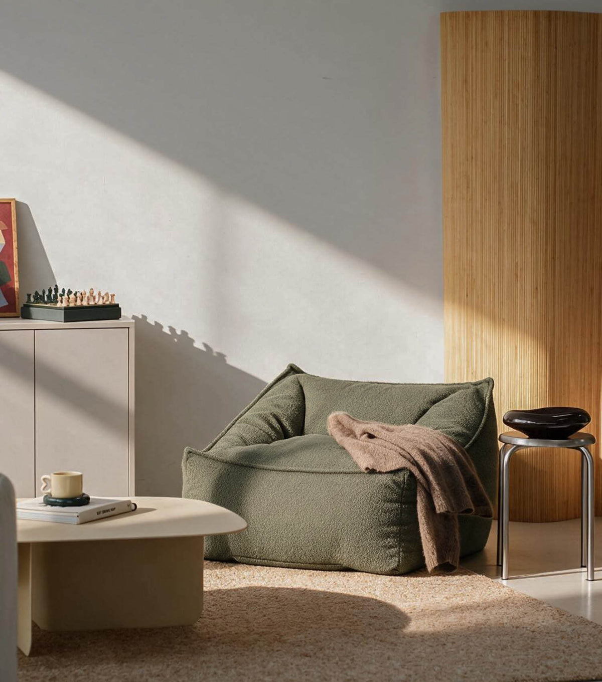 'Snug' Bouclé pouf géant fauteuil fauteuil de lecture