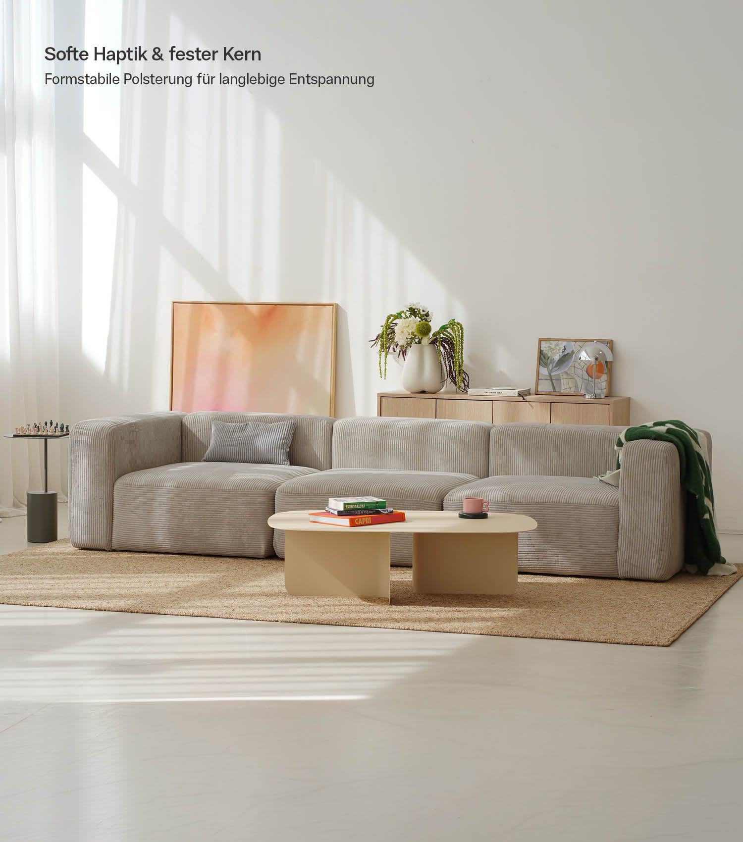 4-Sitzer Sofa 'Cubo' Sofa Bigsofa Cord Sofa 4-Sitzer Modulsofa 'Cubo'