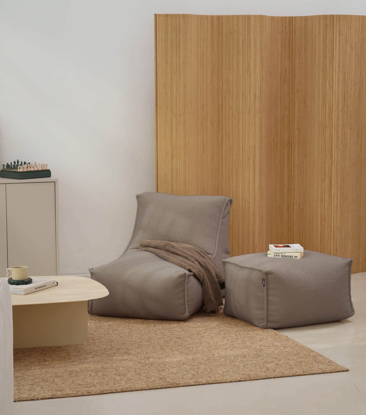 mokebo® 'Doze' Bouclé pouf géant fauteuil relax fauteuil de lecture