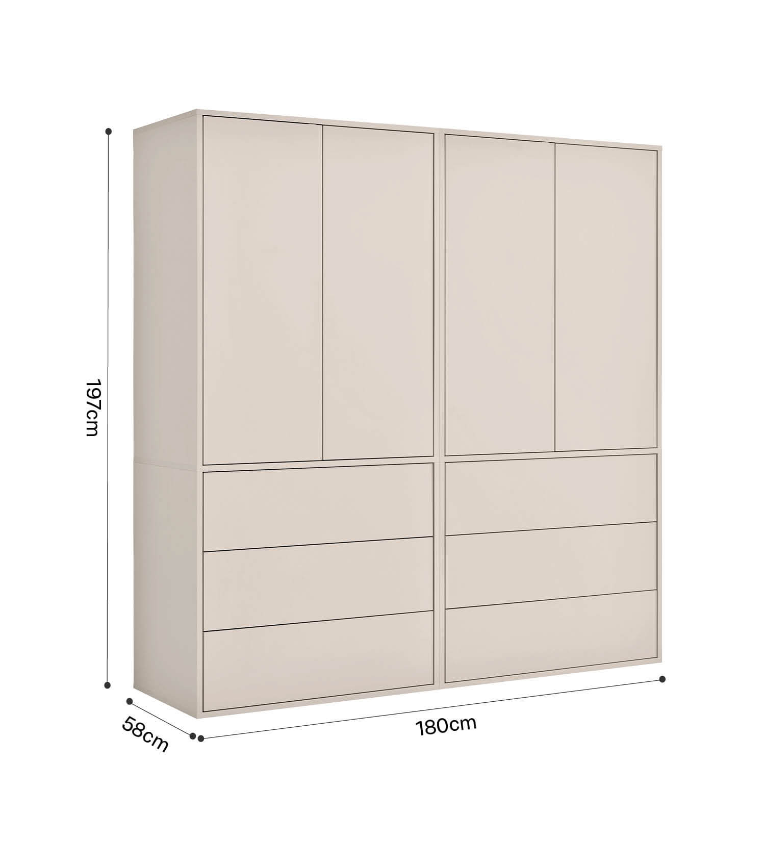 Kleiderschrank 'Robe' Schlafzimmerschrank Garderobe Flurschrank