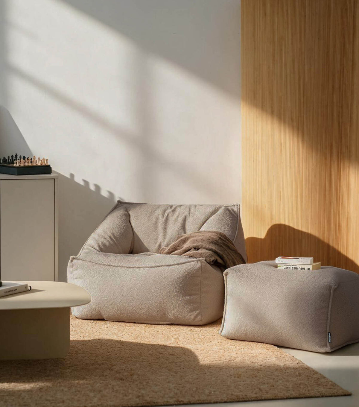 'Snug' Bouclé pouf géant fauteuil fauteuil de lecture