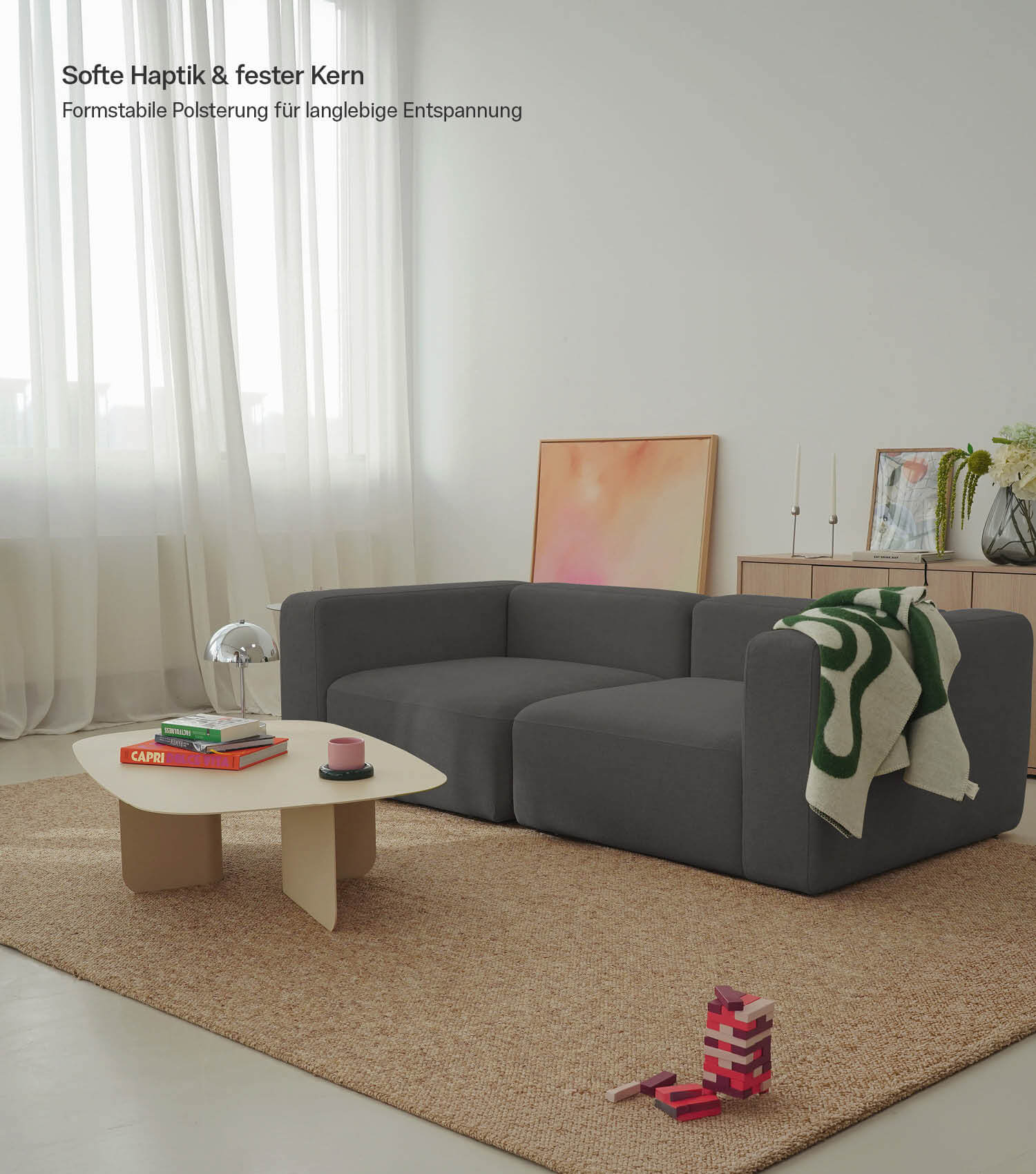 3-Sitzer Sofa 'Cubo' Sofa Cord Sofa Modulsofa Couch 3-Sitzer 'Cubo'