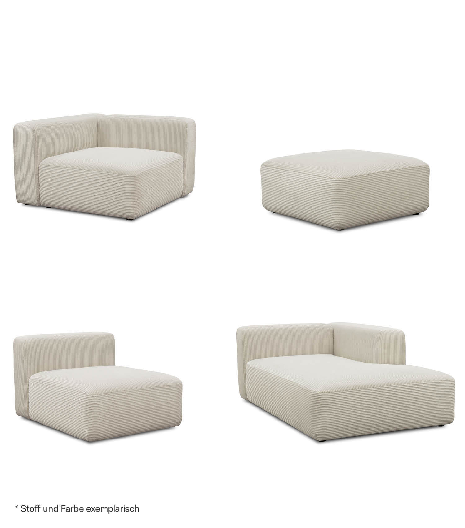 3-Sitzer Sofa 'Cubo' Sofa Cord Sofa Modulsofa Couch 3-Sitzer 'Cubo'