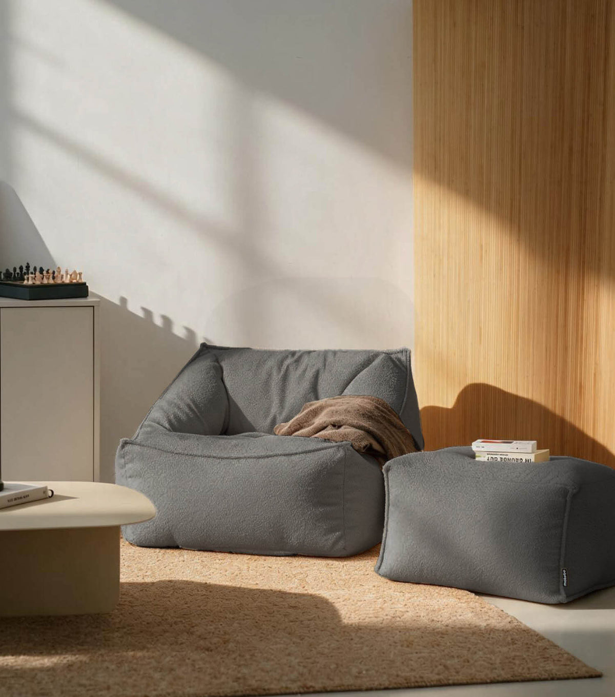 'Snug' Bouclé pouf géant fauteuil fauteuil de lecture