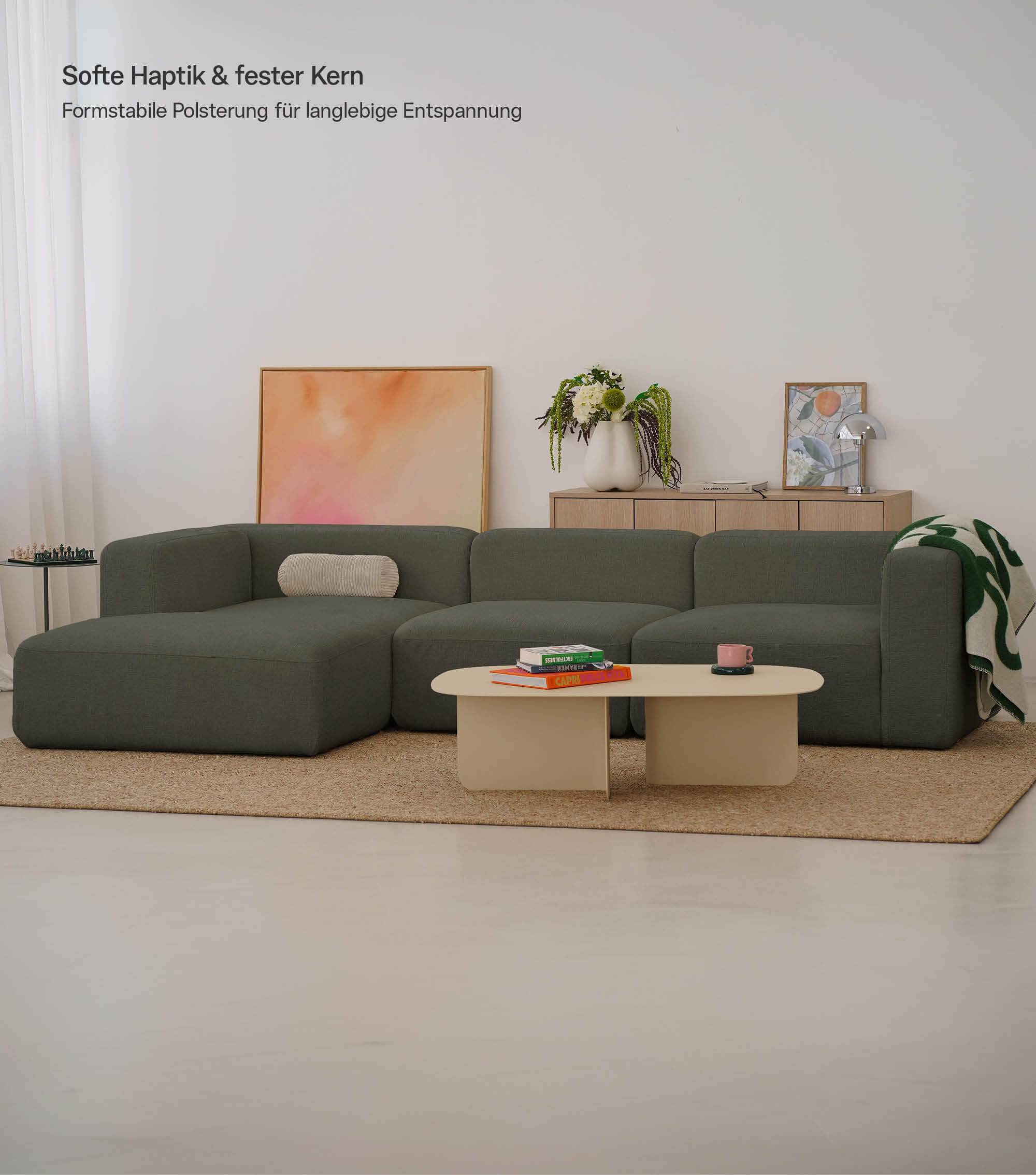 Ecksofa 4-Sitzer 'Cubo' (großes L) Ecksofa Cord Eckcouch Bigsofa 4-Sitzer Sofa 'Cubo'