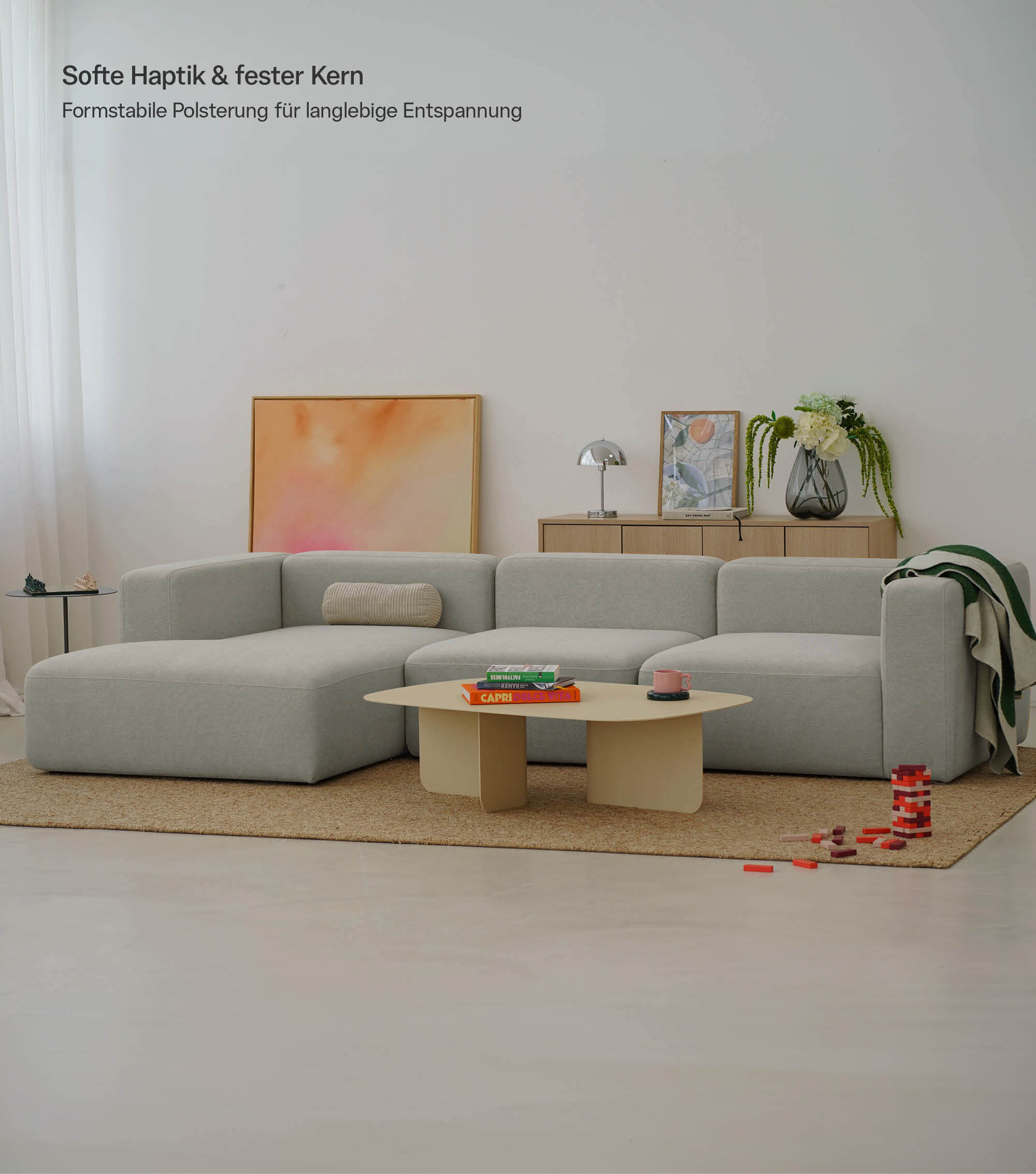 Ecksofa 4-Sitzer 'Cubo' (großes L) Ecksofa Cord Eckcouch Bigsofa 4-Sitzer Sofa 'Cubo'