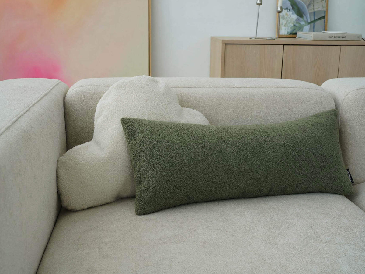 Kissen Wolke und Lendenkissen in Bouclé