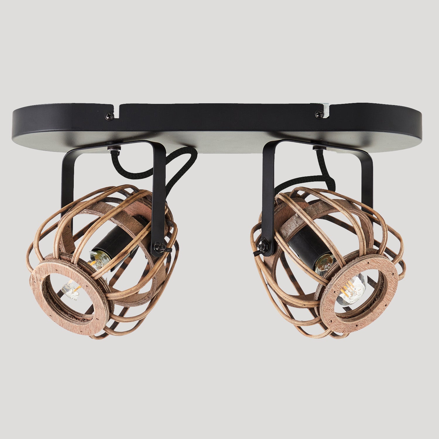 Deckenlampe Boho Style Rattan 'Die Natürliche' dimmbarer Deckenstrahler