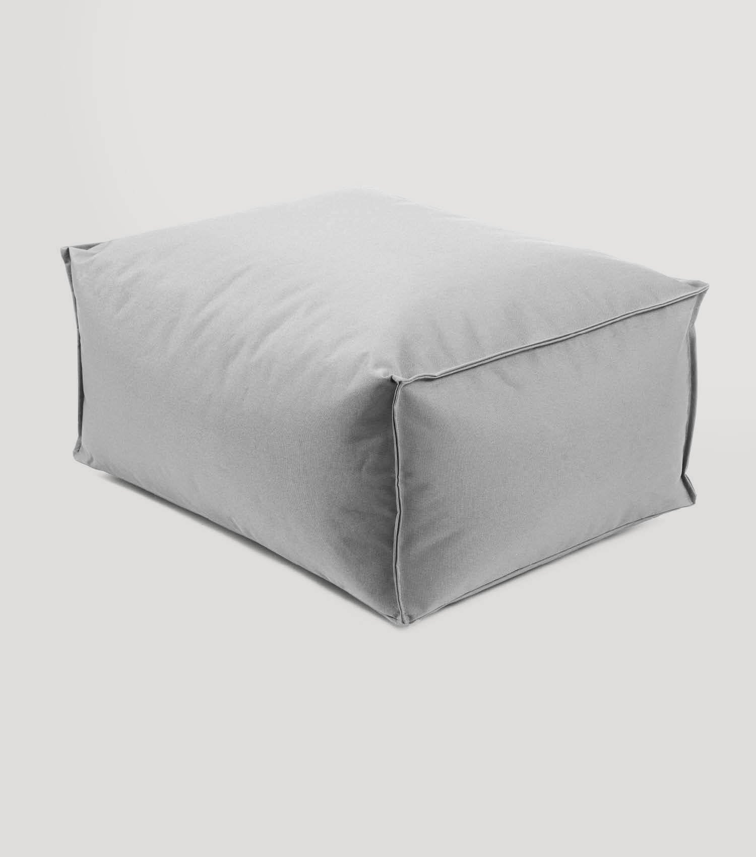 Pouf extérieur gris carré repose-pieds coussin de sol 'Der Ruhepouf'