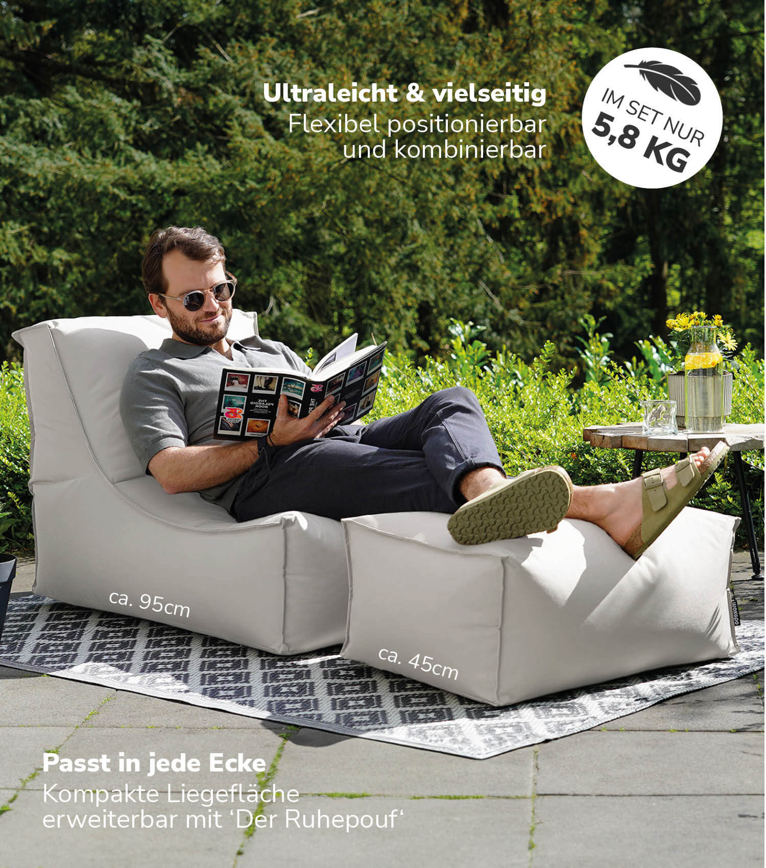 Sitzsack Bodenkissen Relaxliege Bean Bag Liege Sitzbag Sitzkissen