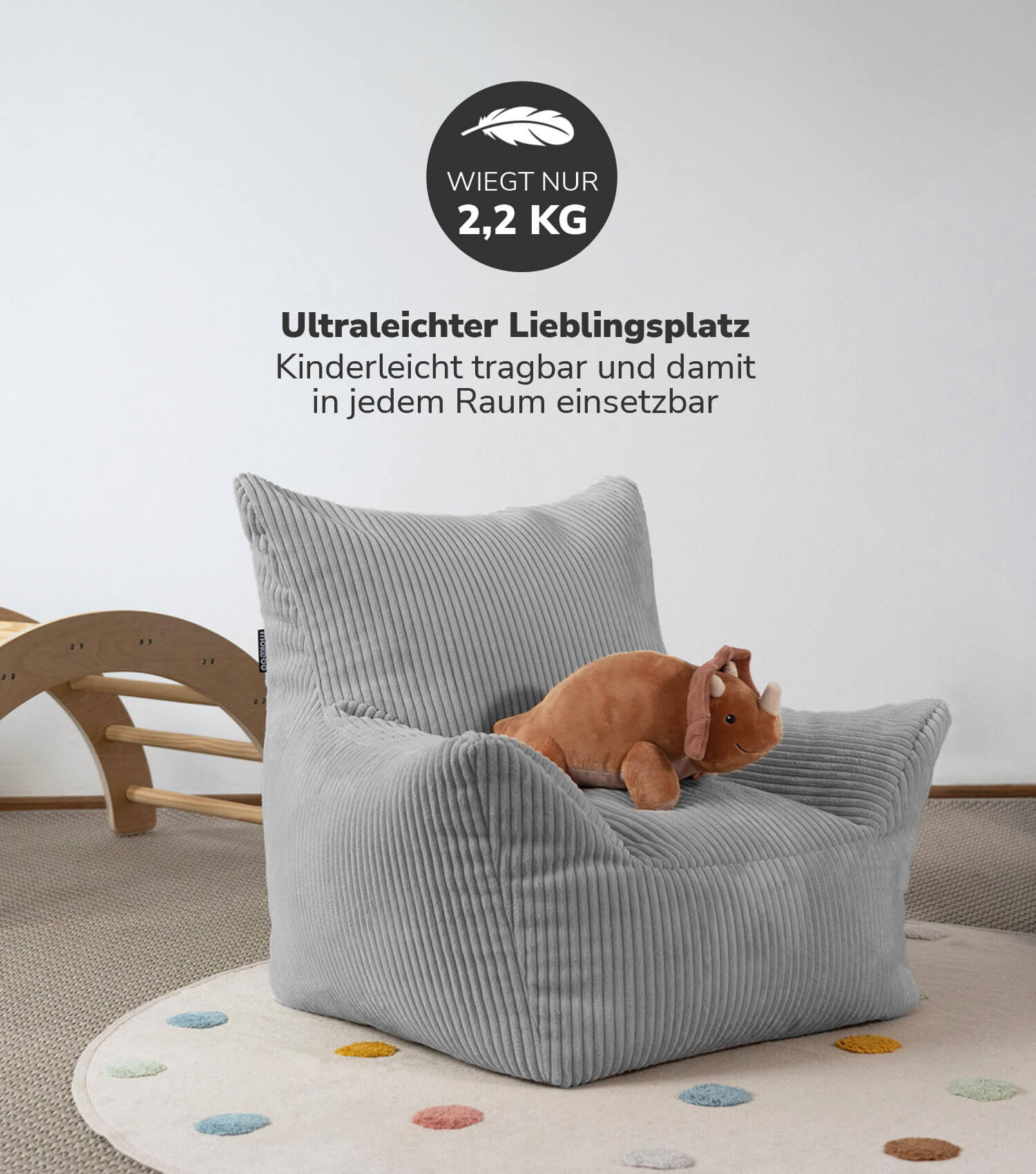 Kinder Sitzack Cord Kindersessel Lesesessel Bodenkissen Kindersitzsack Outdoorsitzsack