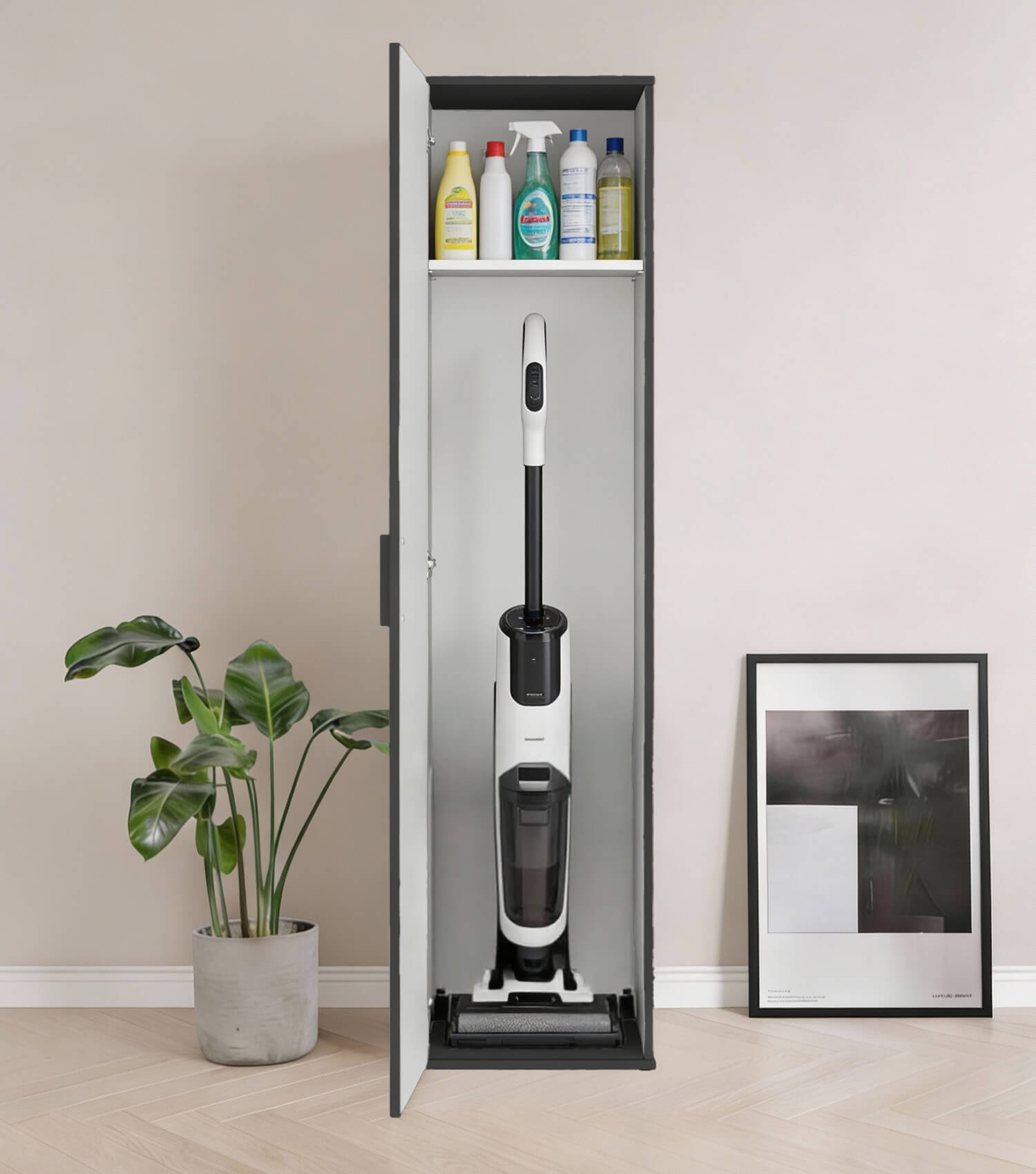 Besenschrank schmal Putzschrank Schrank Allzweckschrank Flurschrank Küchenschrank Mehrzweckschrank
