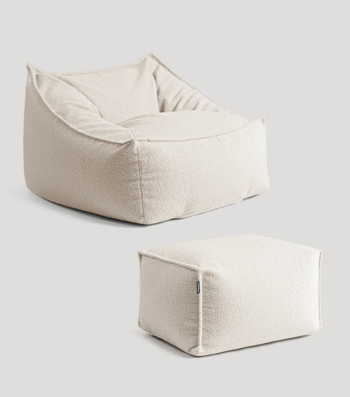 'Snug' Bouclé pouf géant fauteuil fauteuil de lecture#sku_BB8.2Felis-080natur