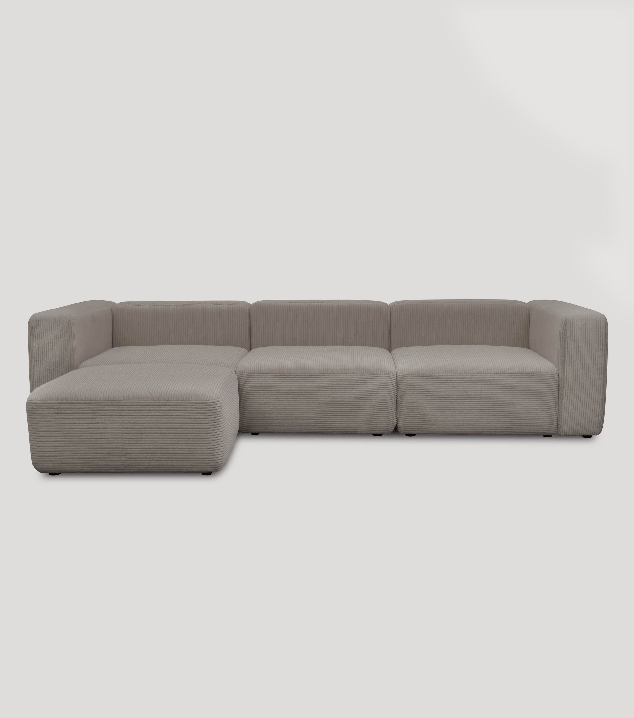 4-Sitzer Sofa mit Hocker 'Cubo' Sofa mit Hocker Bigsofa 4-Sitzer Cord Sofa 'Cubo'