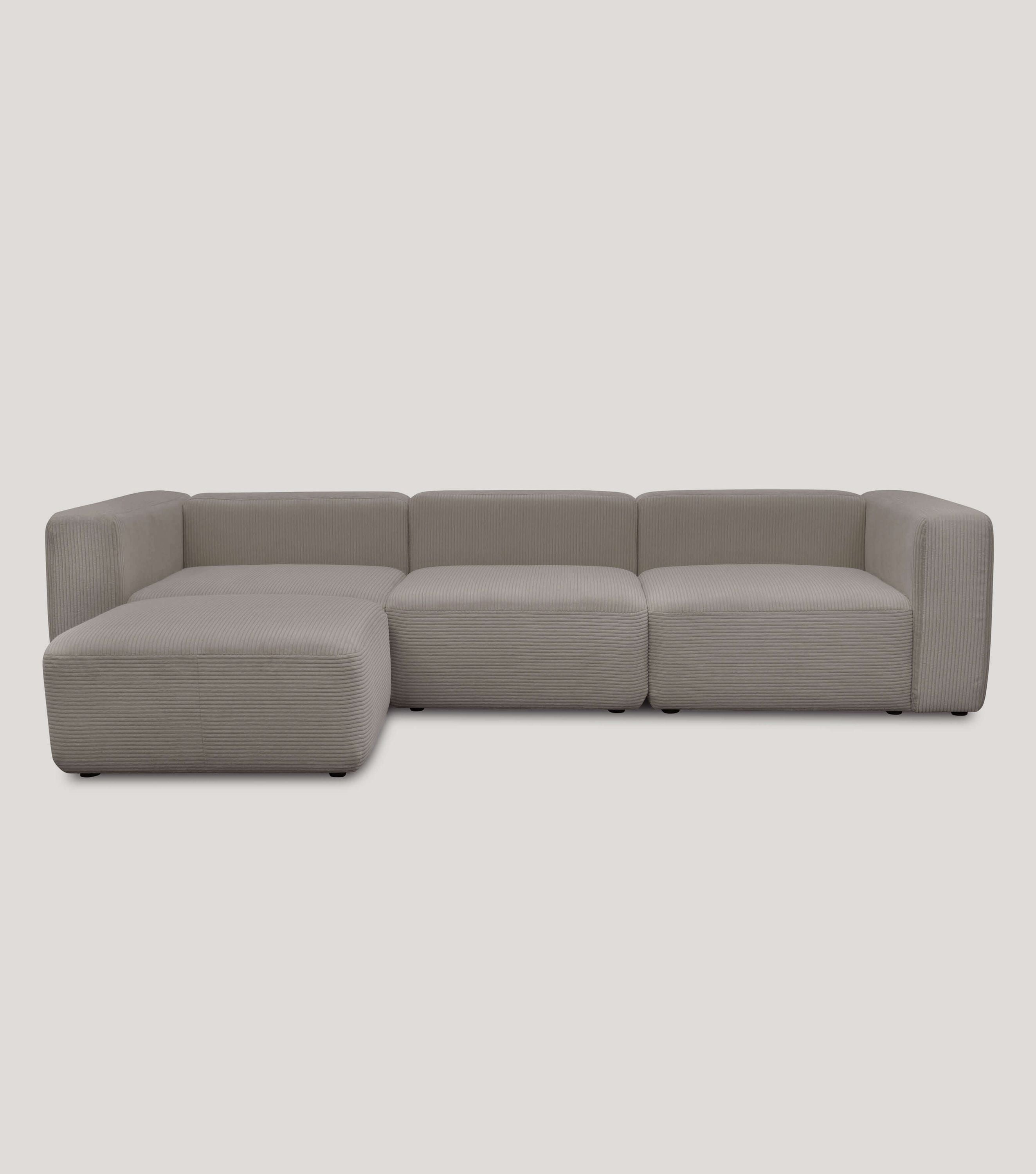4-Sitzer Sofa mit Hocker 'Cubo' Sofa mit Hocker Bigsofa 4-Sitzer Cord Sofa 'Cubo'#sku_SC1-4H-Leif-dtaupe