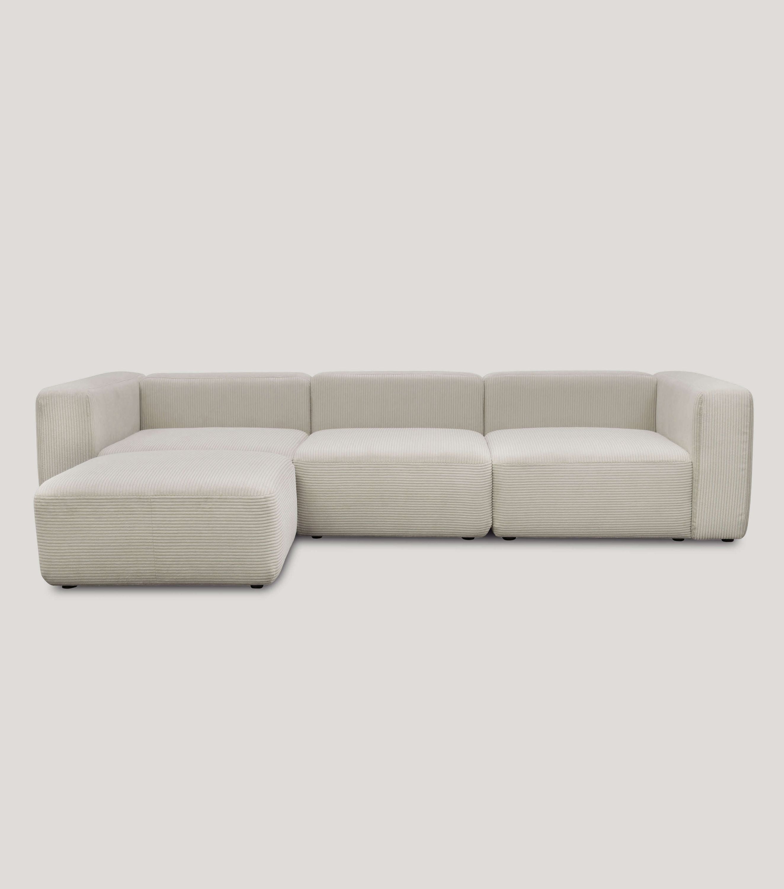 4-Sitzer Sofa mit Hocker 'Cubo' Sofa mit Hocker Bigsofa 4-Sitzer Cord Sofa 'Cubo'#sku_SC1-4H-Leif-staupe