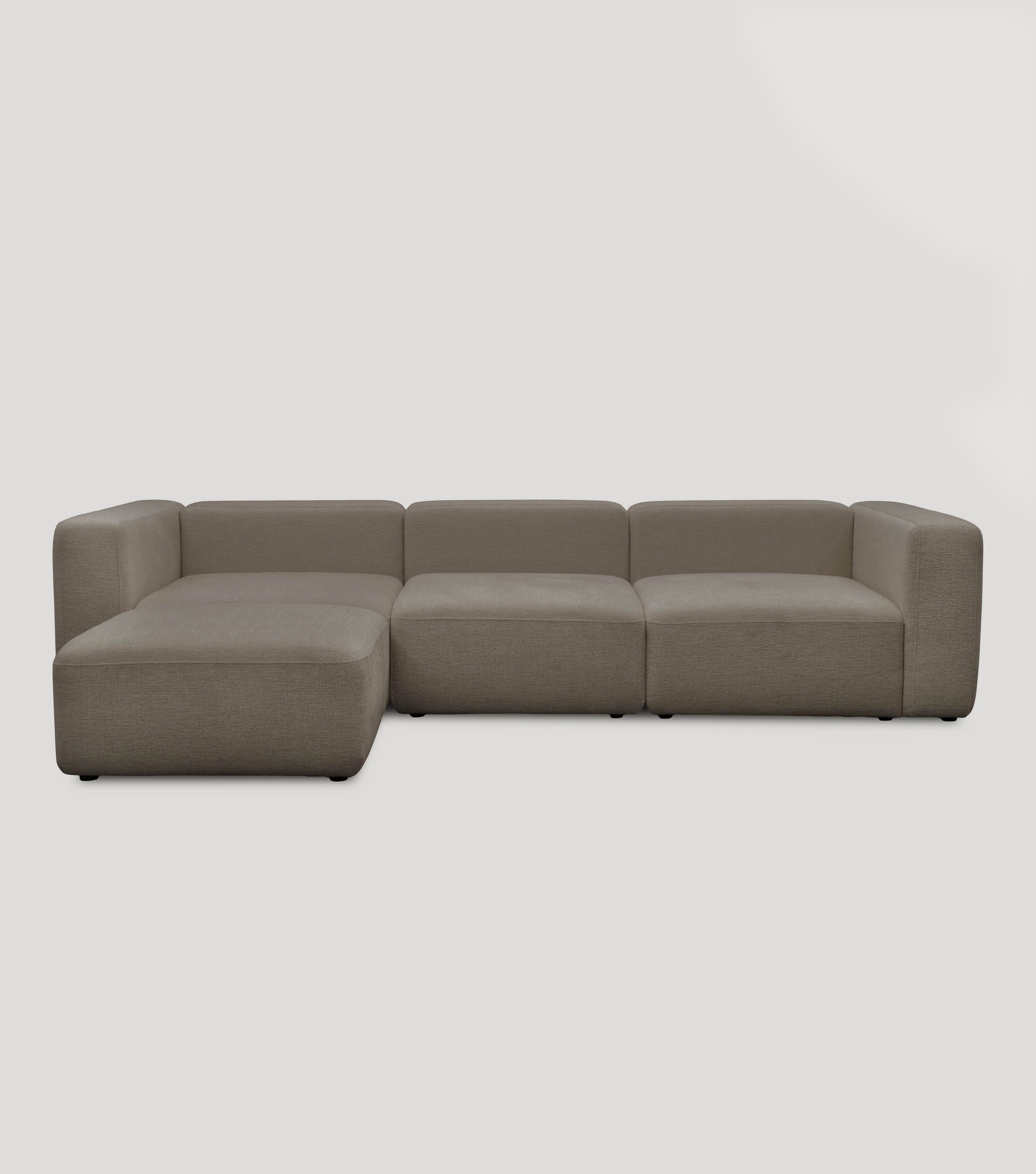 4-Sitzer Sofa mit Hocker 'Cubo' Sofa mit Hocker Bigsofa 4-Sitzer Cord Sofa 'Cubo'