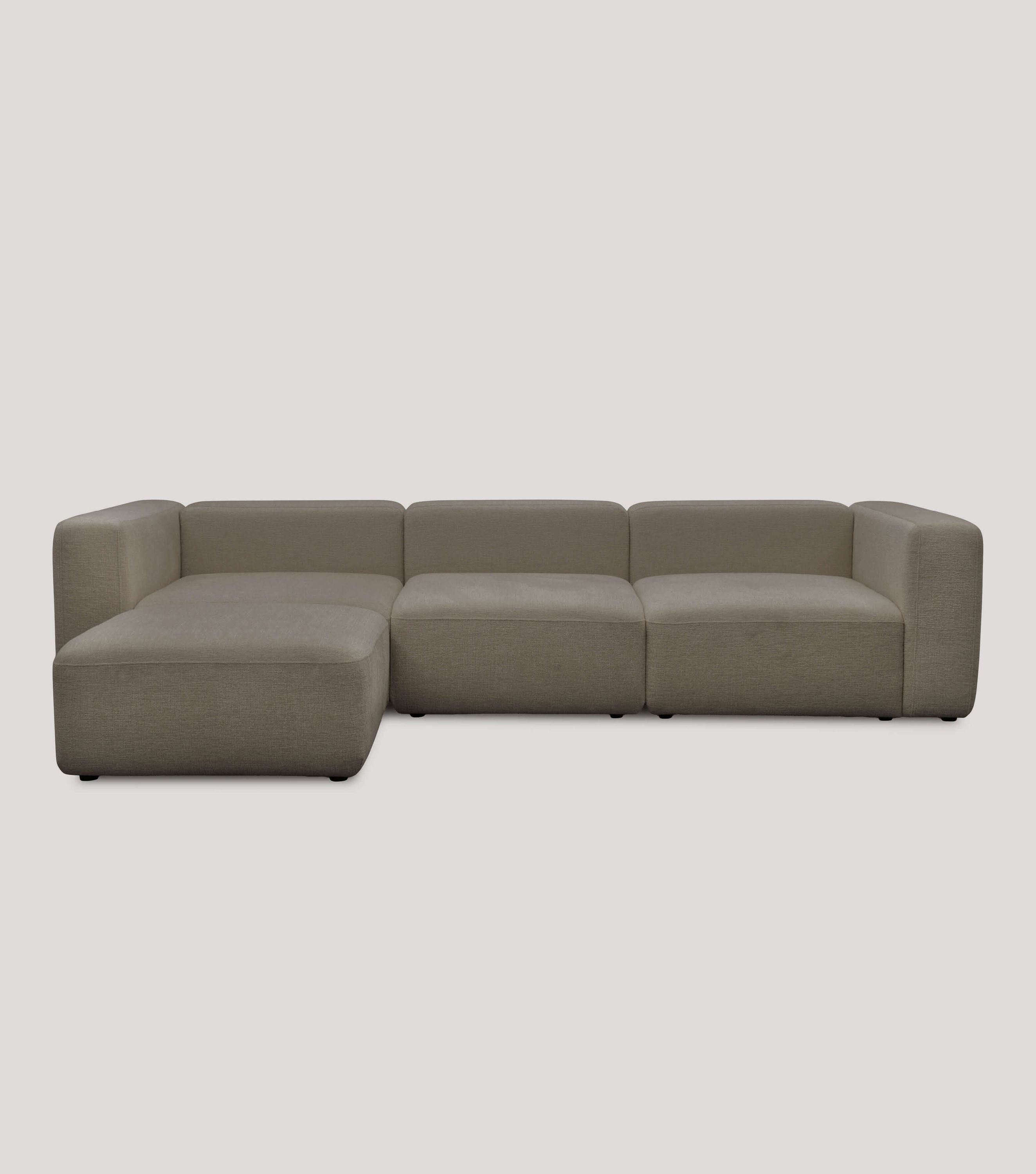 4-Sitzer Sofa mit Hocker 'Cubo' Sofa mit Hocker Bigsofa 4-Sitzer Cord Sofa 'Cubo'#sku_SC1-4H-Remo-choc