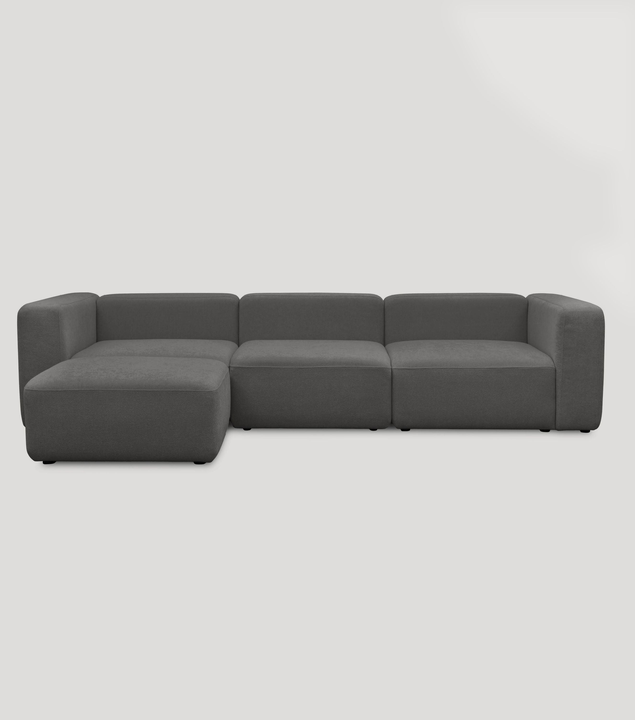 4-Sitzer Sofa mit Hocker 'Cubo' Sofa mit Hocker Bigsofa 4-Sitzer Cord Sofa 'Cubo'
