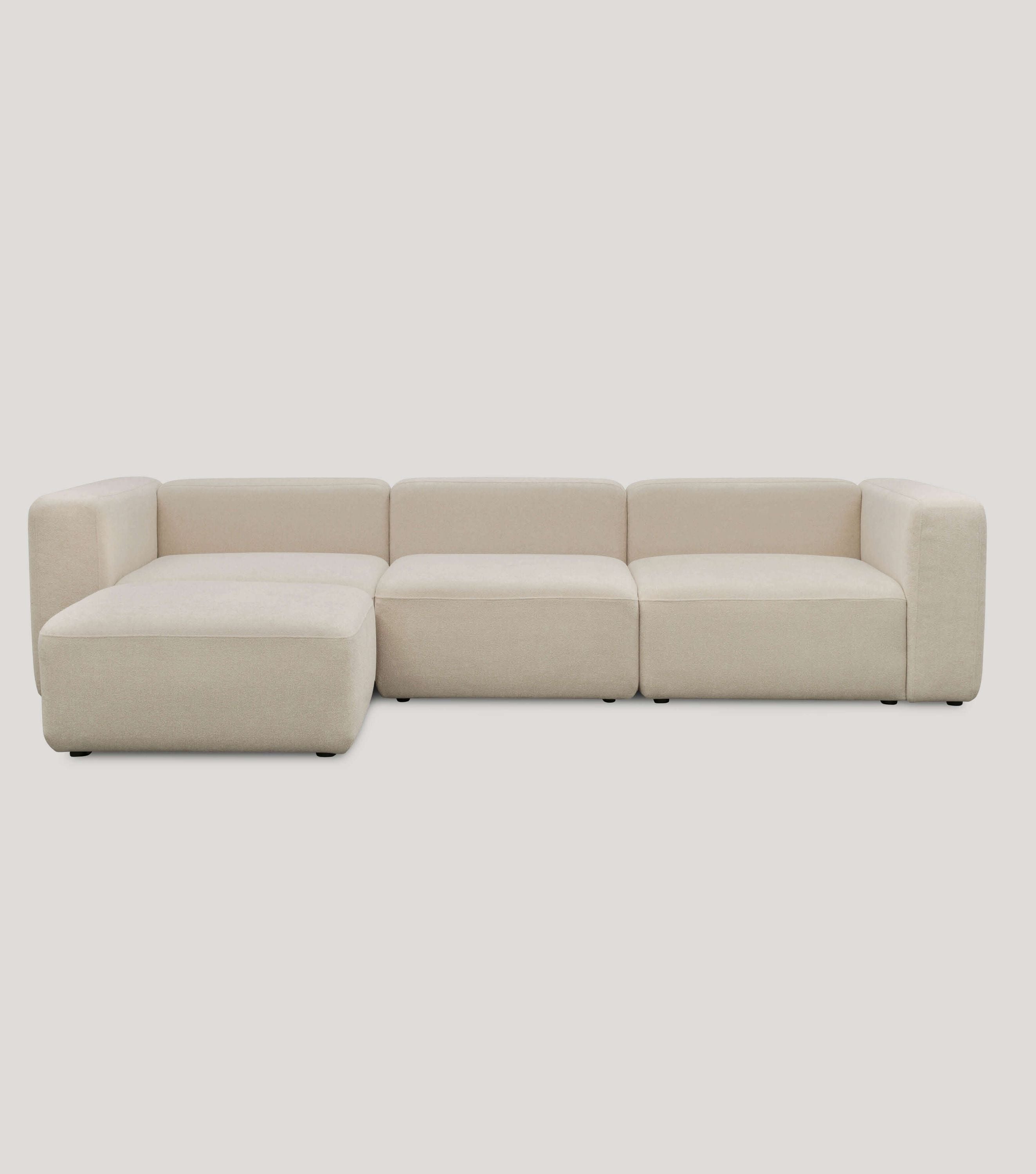 4-Sitzer Sofa mit Hocker 'Cubo' Sofa mit Hocker Bigsofa 4-Sitzer Cord Sofa 'Cubo'#sku_SC1-4H-Vero-ssand