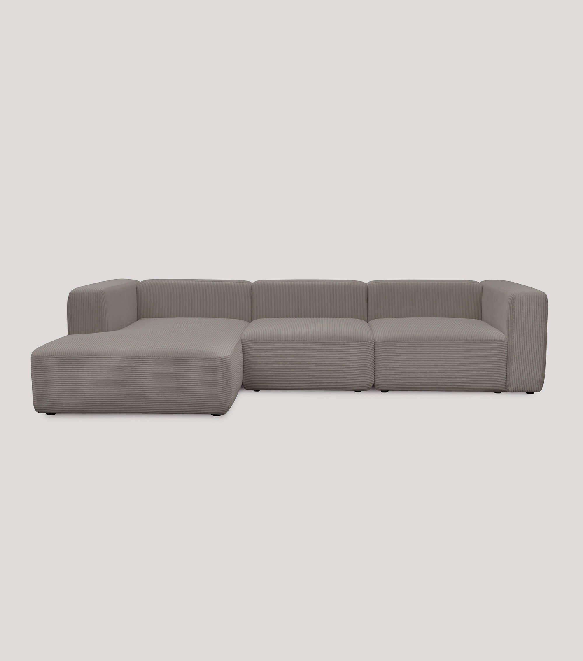 Ecksofa 4-Sitzer 'Cubo' (großes L) Ecksofa Cord Eckcouch Bigsofa 4-Sitzer Sofa 'Cubo'#sku_SC1-4LL-Leif-dtaupe