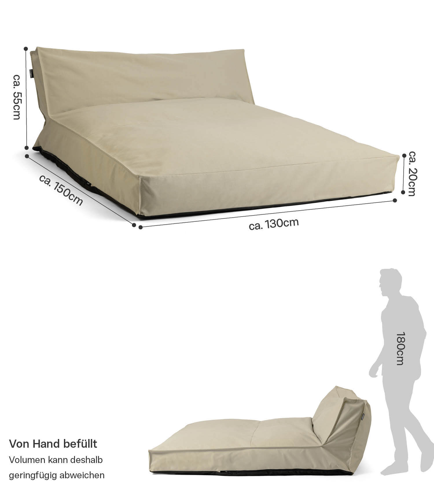 Outdoor Sitzsack Cover wetterfest Sitzsackhülle für Daybed