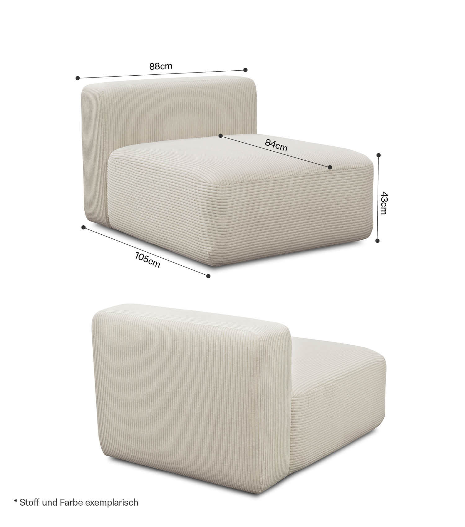 Sofa Module 'Cubo' Sofa Module Mittelmodul Eckmodul Longchair 'Cubo'