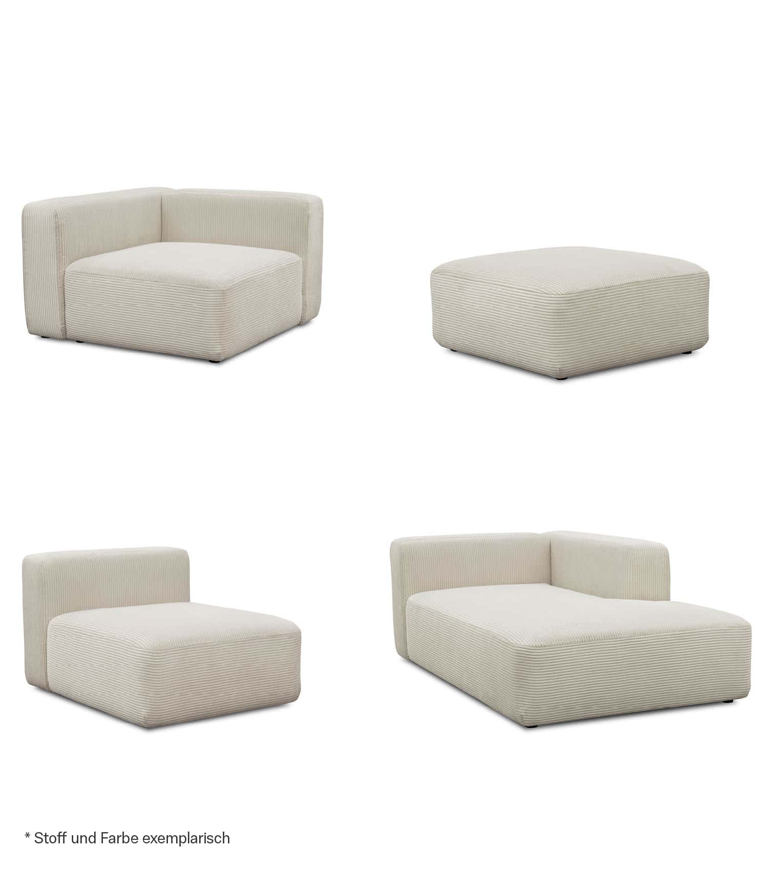 4-Sitzer Sofa 'Cubo' Sofa Bigsofa Cord Sofa 4-Sitzer Modulsofa 'Cubo'