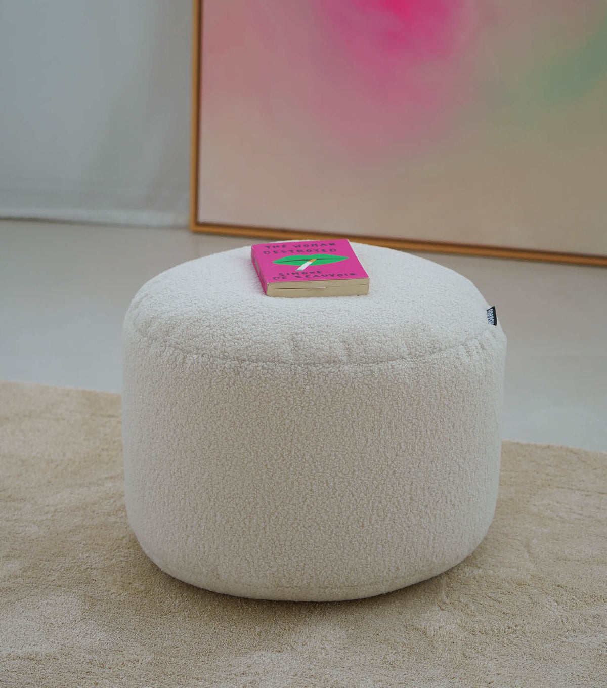 mokebo® 'Mochi' Bouclé Pouf Sitzhocker Fußhocker Beistelltisch