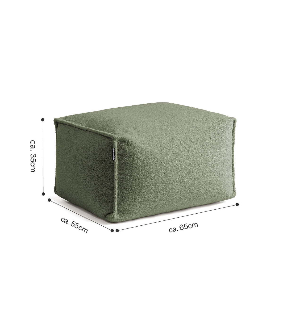 mokebo® 'Block' Bouclé poef hocker voetenbankje vloerkussen