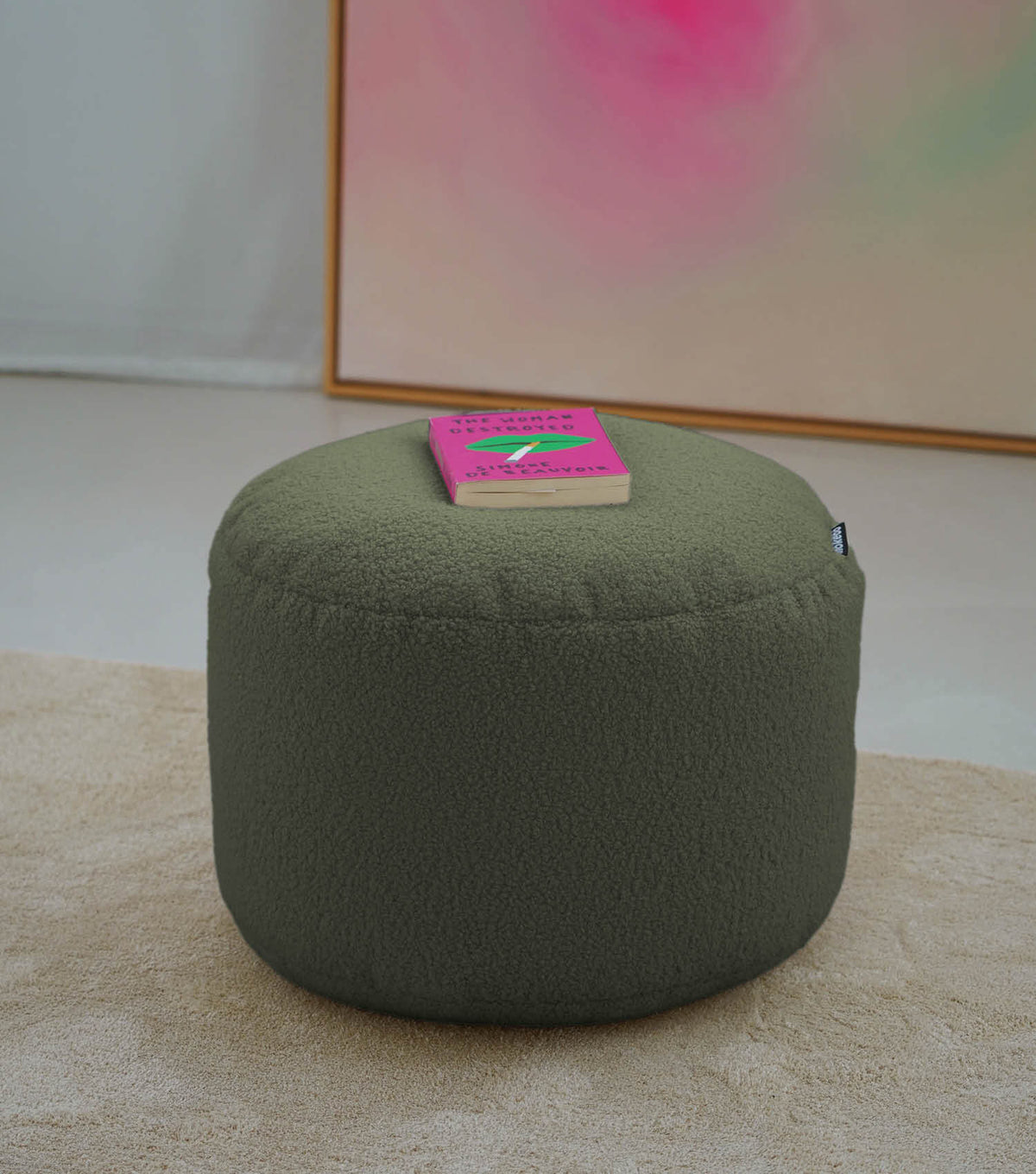mokebo® 'Mochi' Bouclé Pouf Sitzhocker Fußhocker Beistelltisch