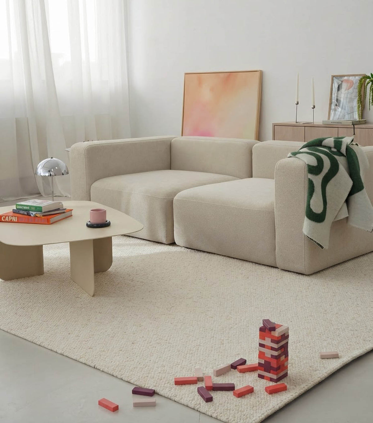 Tapis d'intérieur lavable 'Loop' tapis de salon tapis moderne