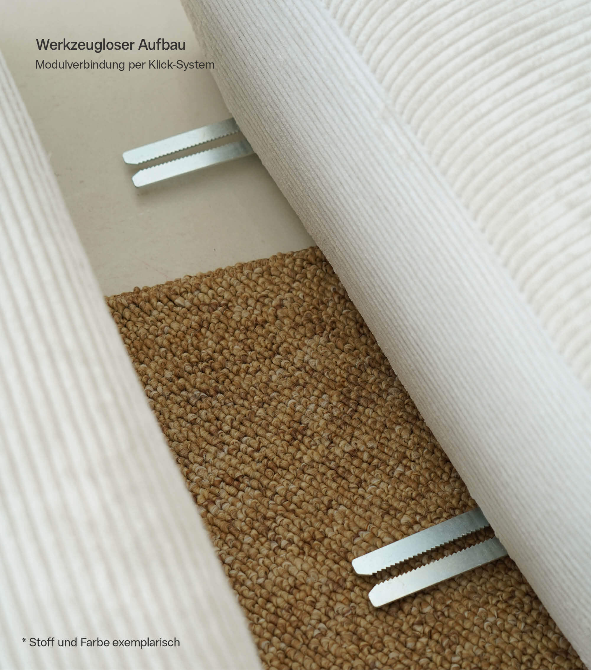 Ecksofa 3-Sitzer 'Cubo' (kleines L) Ecksofa Cord Eckcouch 3-Sitzer Sofa Modulsofa 'Cubo'