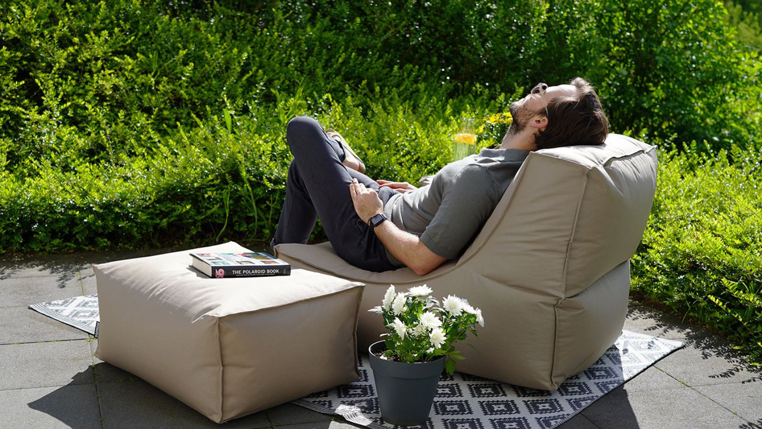 Outdoor Sitzsack 'Der Sundowner' in Khaki-Beige