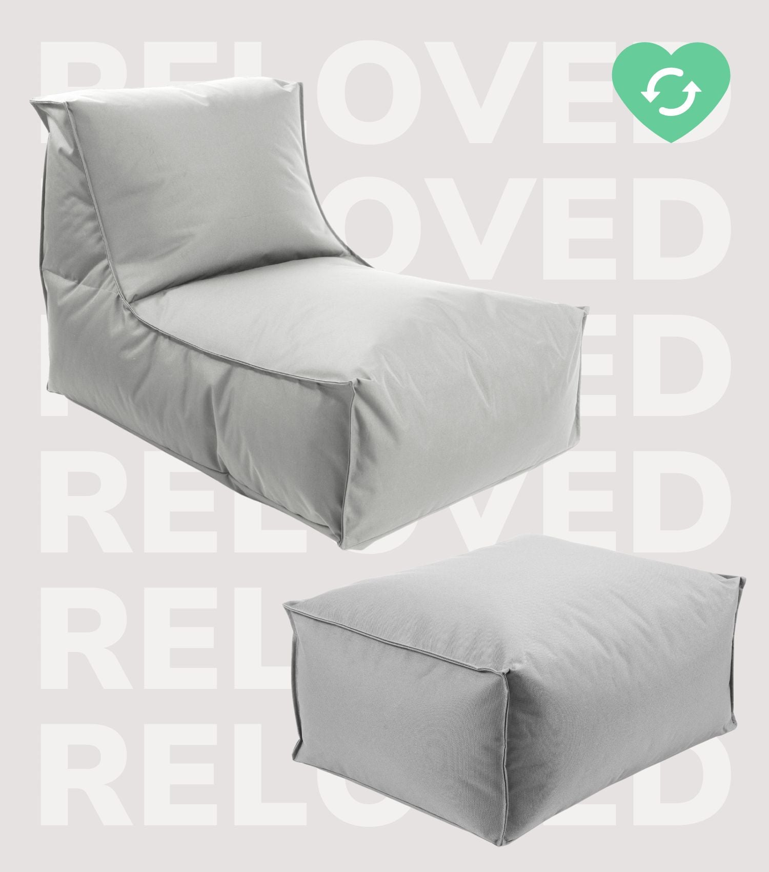 Sitzsack Bodenkissen Relaxliege Bean Bag Liege Sitzbag Sitzkissen#sku_BB2.2out-003grau_C