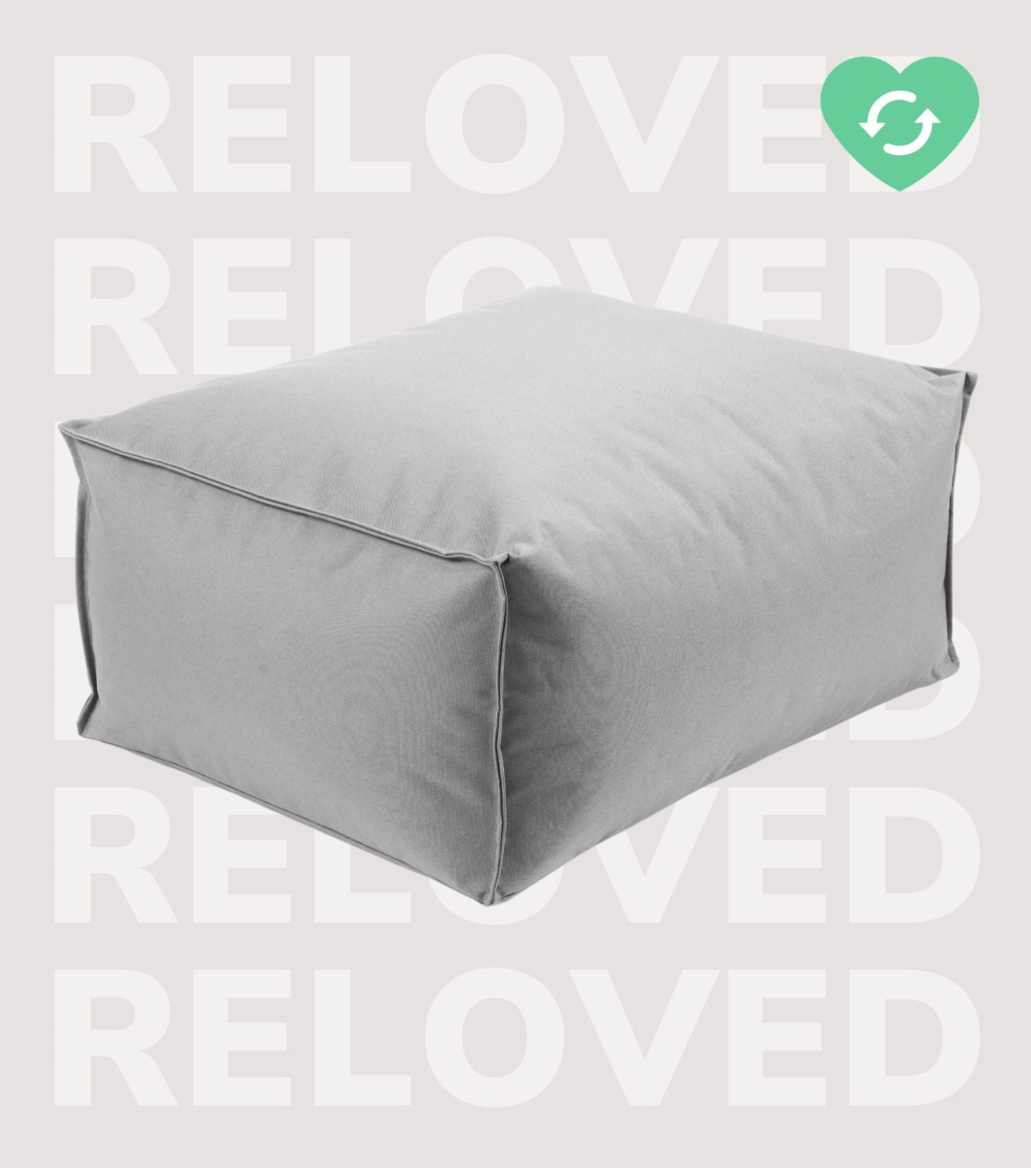 Outdoor Pouf Hocker Sitzkissen Bodenkissen 'Der Ruhepouf' Fußhocker eckig#sku_PF2out-003grau_C