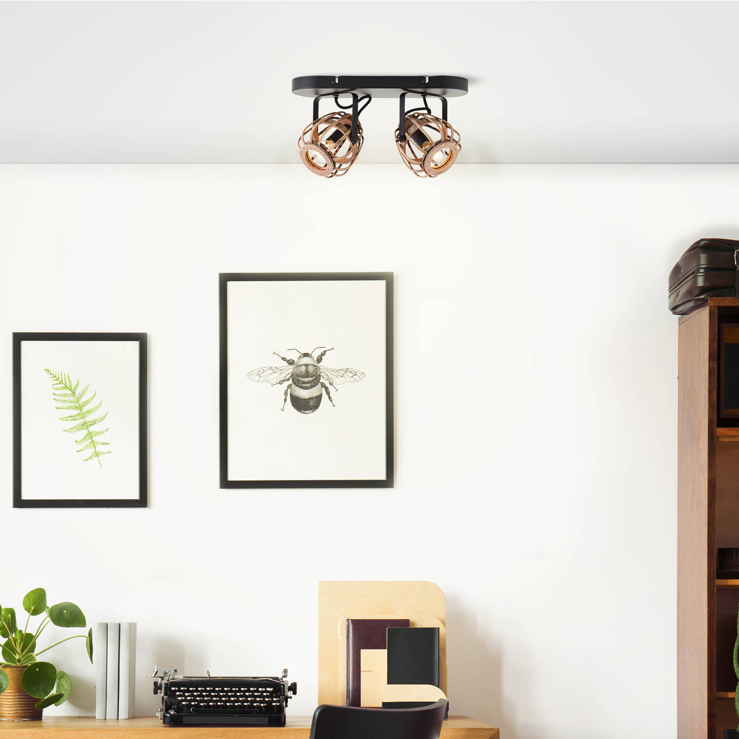 Deckenlampe Boho Style Rattan 'Die Natürliche' dimmbarer Deckenstrahler 