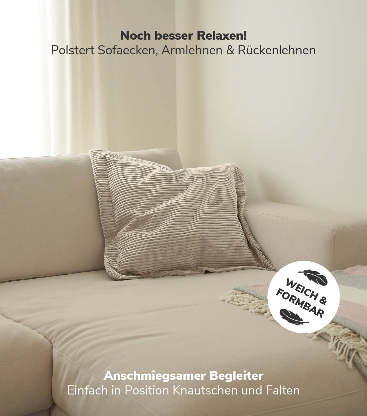 Sofakissen Dekokissen Zierkissen Couchkissen Flatterkissen Cordkissen