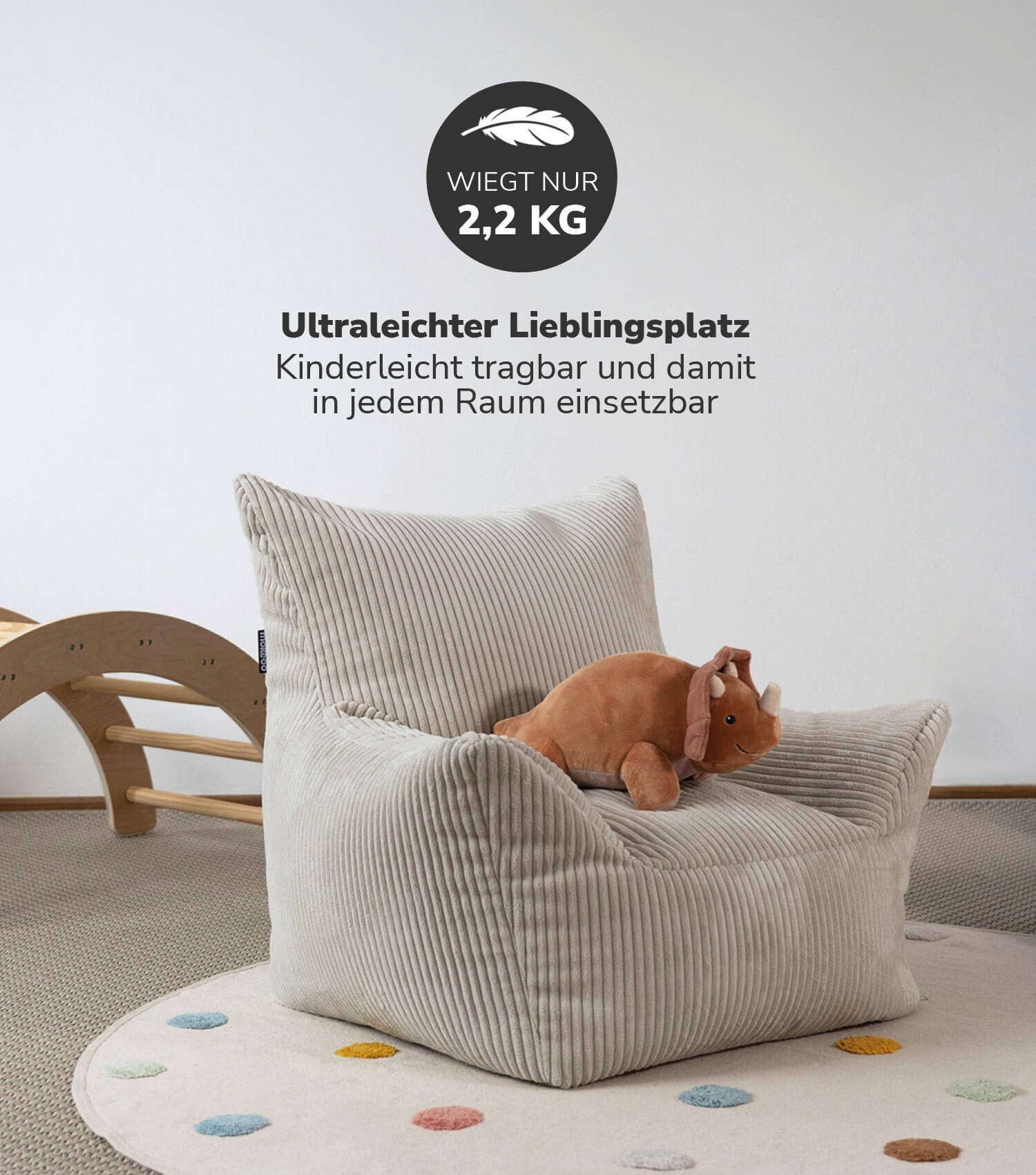 Kinder Sitzack Cord Kindersessel Lesesessel Bodenkissen Kindersitzsack Outdoorsitzsack