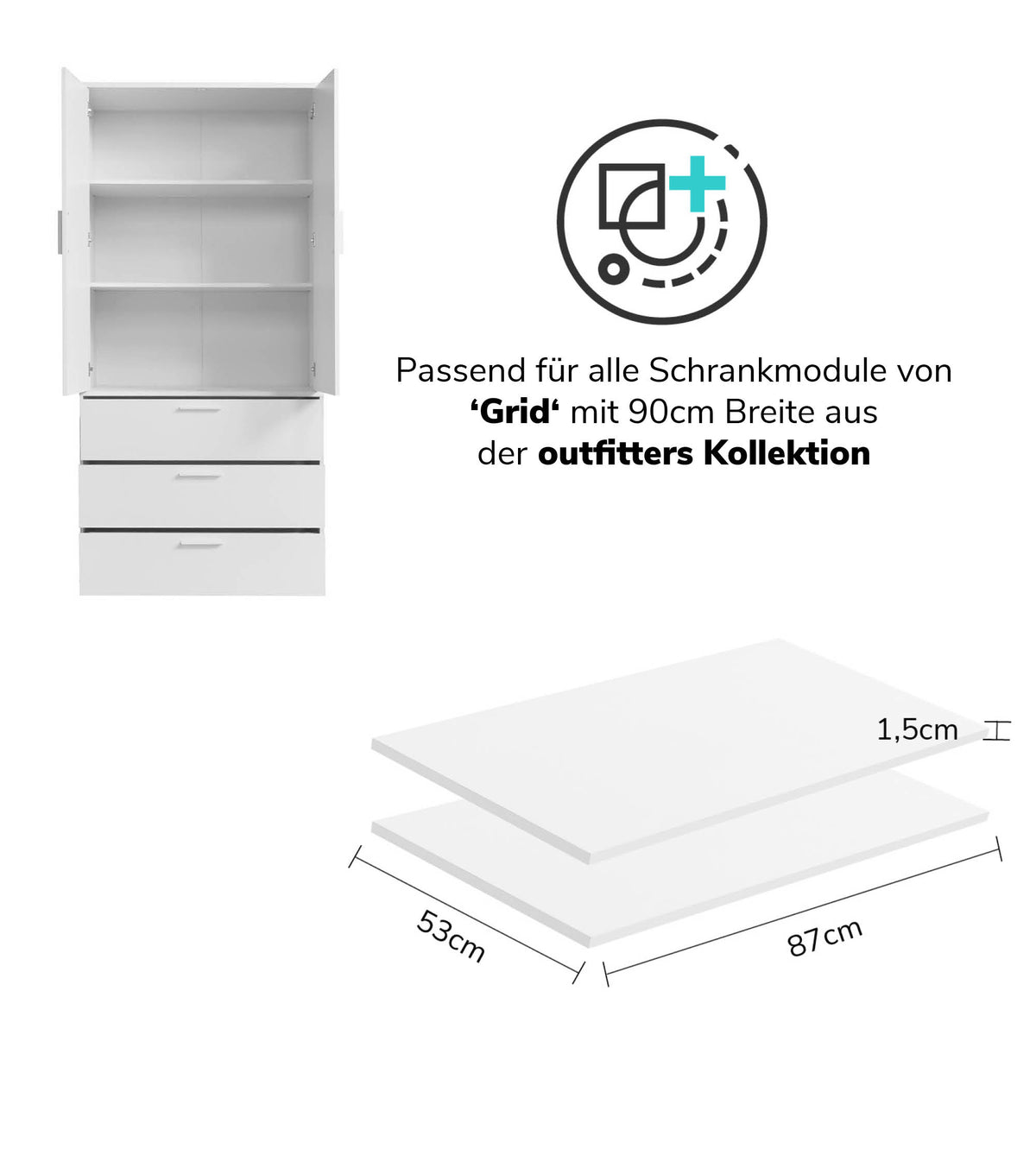 Étagères de rangement 'Die Ableger ' pour 90 cm