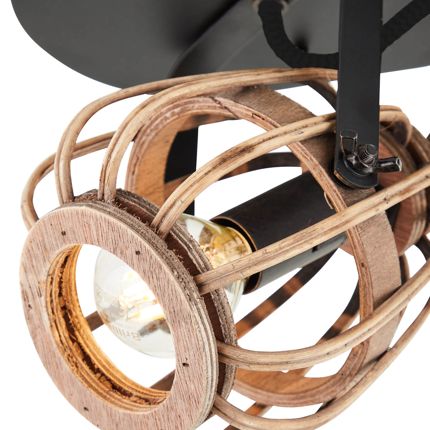 Deckenlampe Boho Style Rattan 'Die Natürliche' dimmbarer Deckenstrahler 