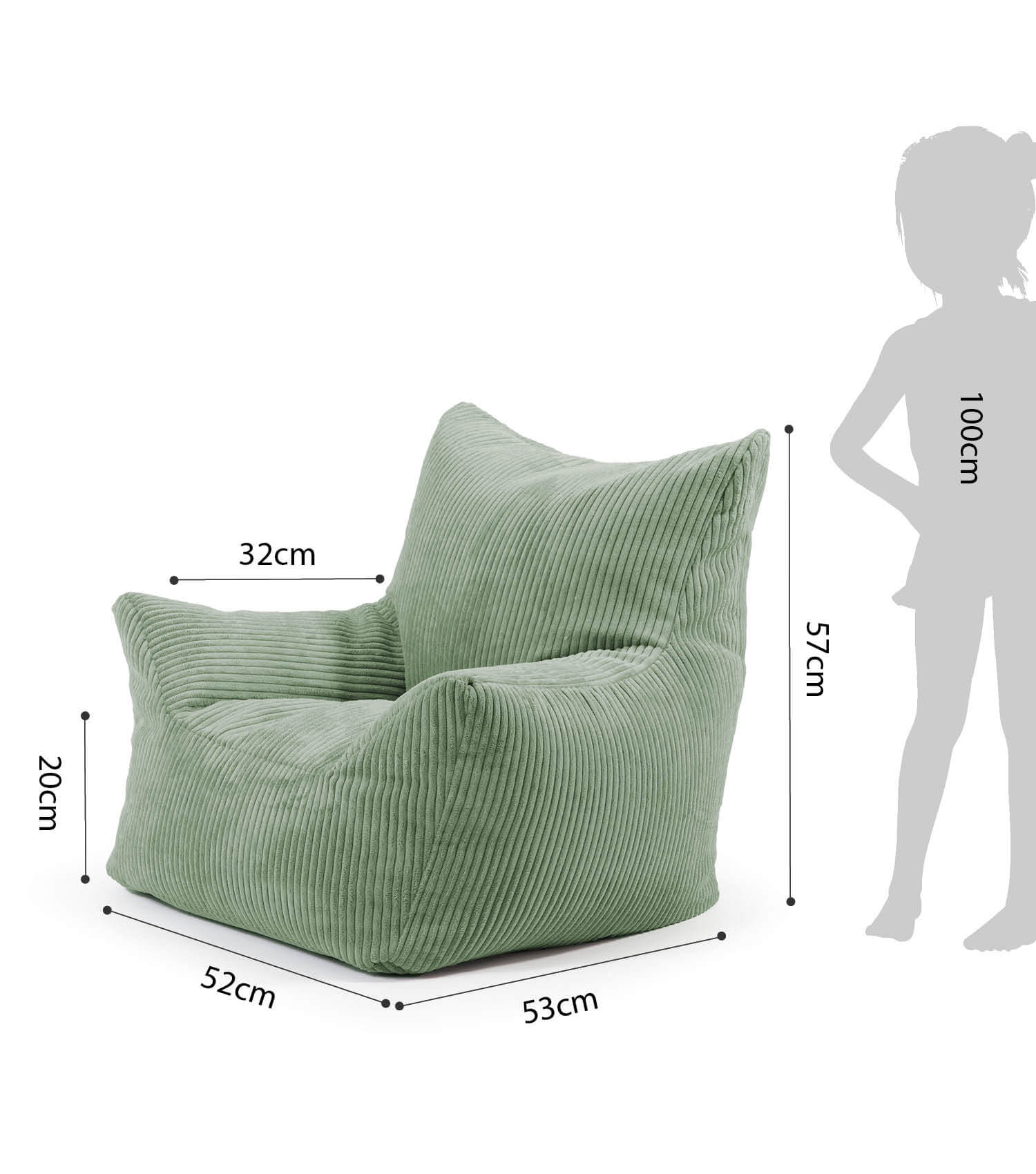 Kinder Sitzack Cord Kindersessel Lesesessel Bodenkissen Kindersitzsack