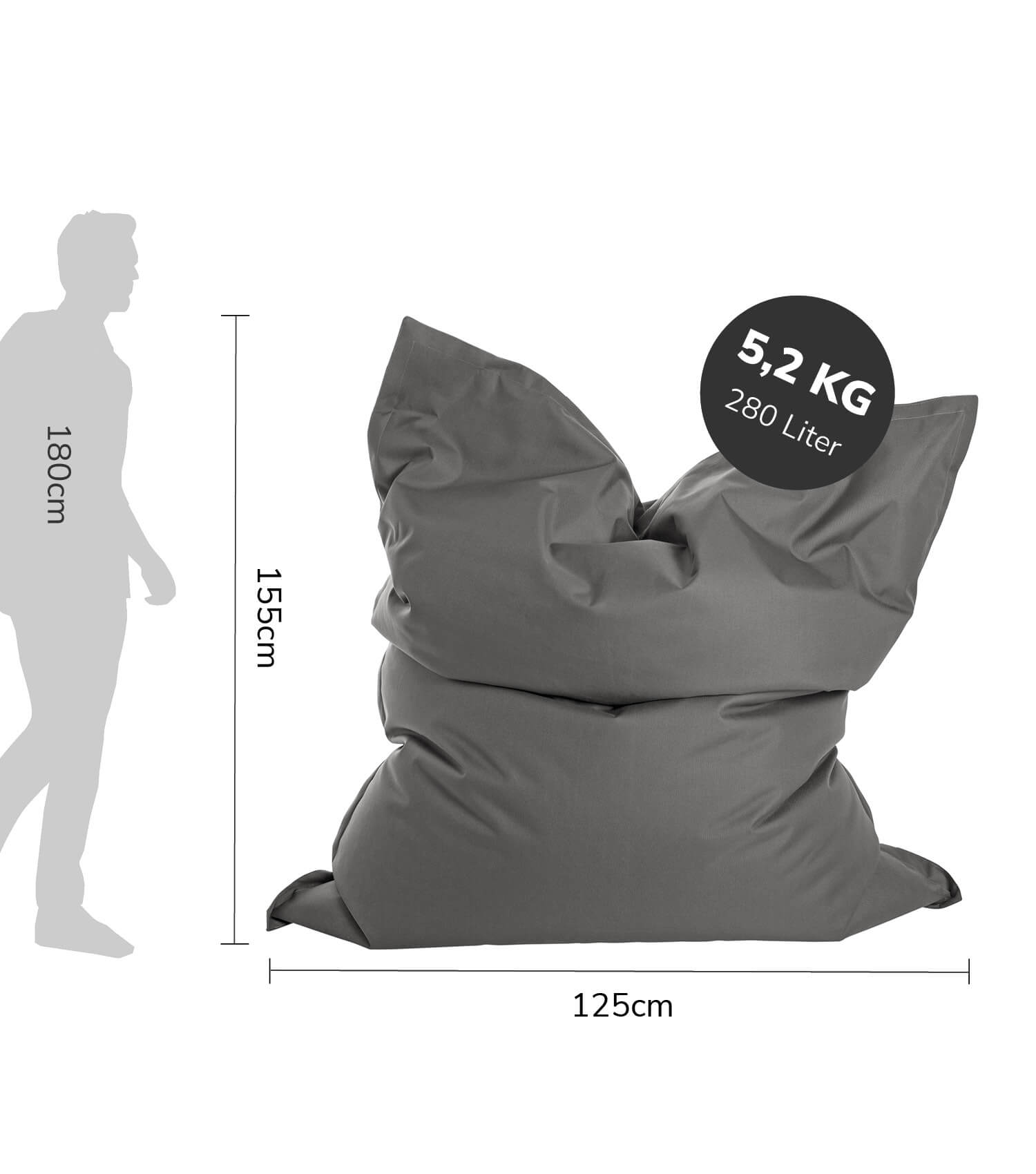 Sitzsack XXL Bean Bag Riesensitzsack Liegekissen Bodenkissen Relaxliege